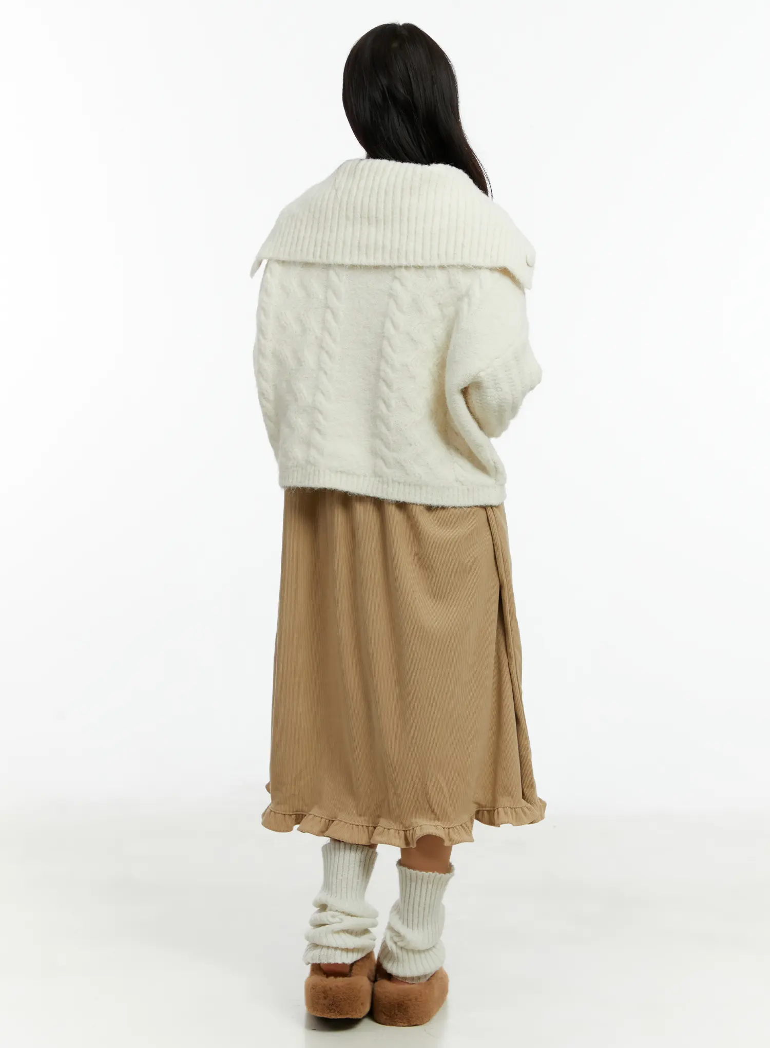 Sailor Collar Cable-Knit Cardigan CD523 - Image 8