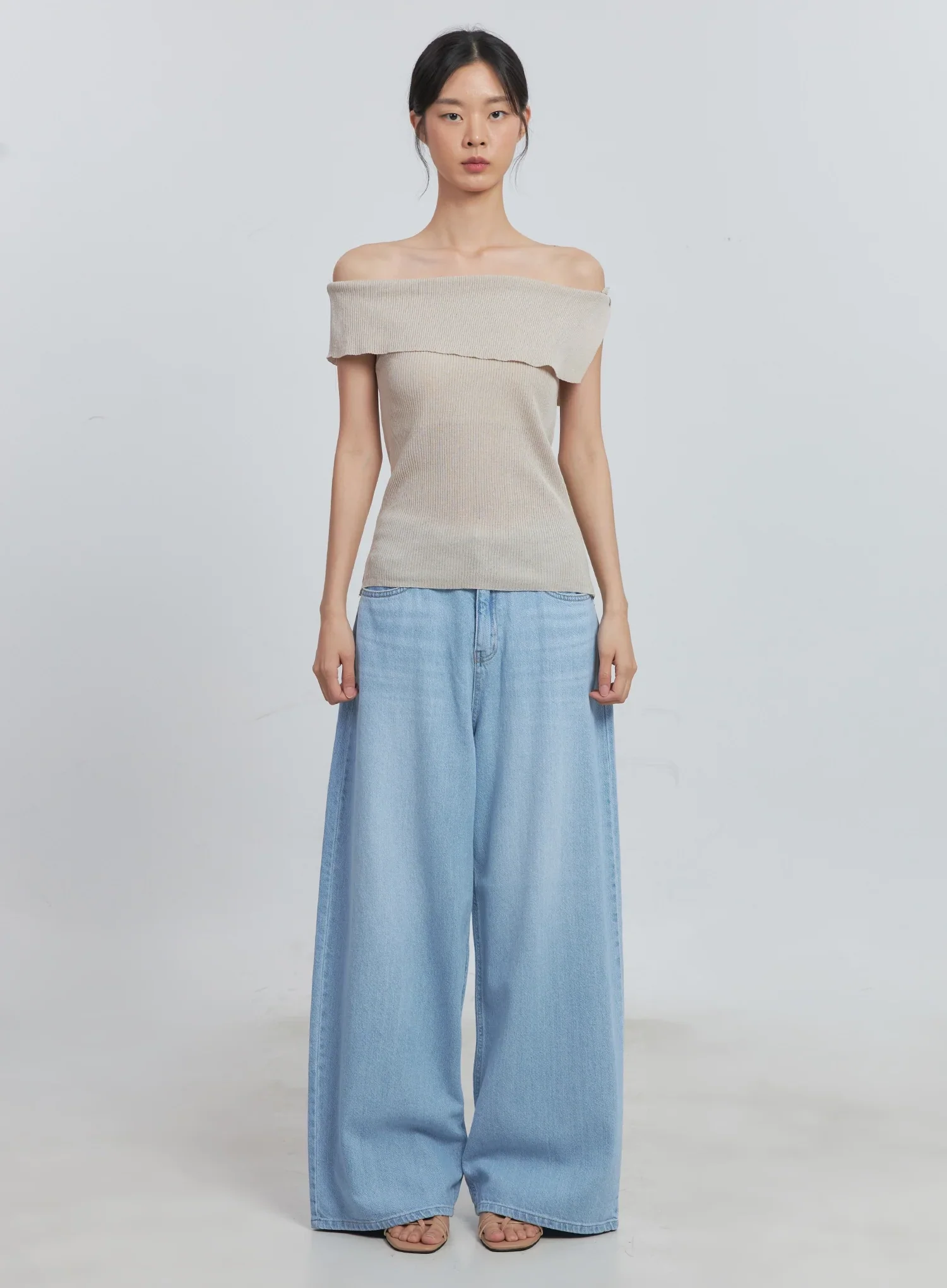Scarlett Washed Wide-Leg Jeans IU512 - Image 9