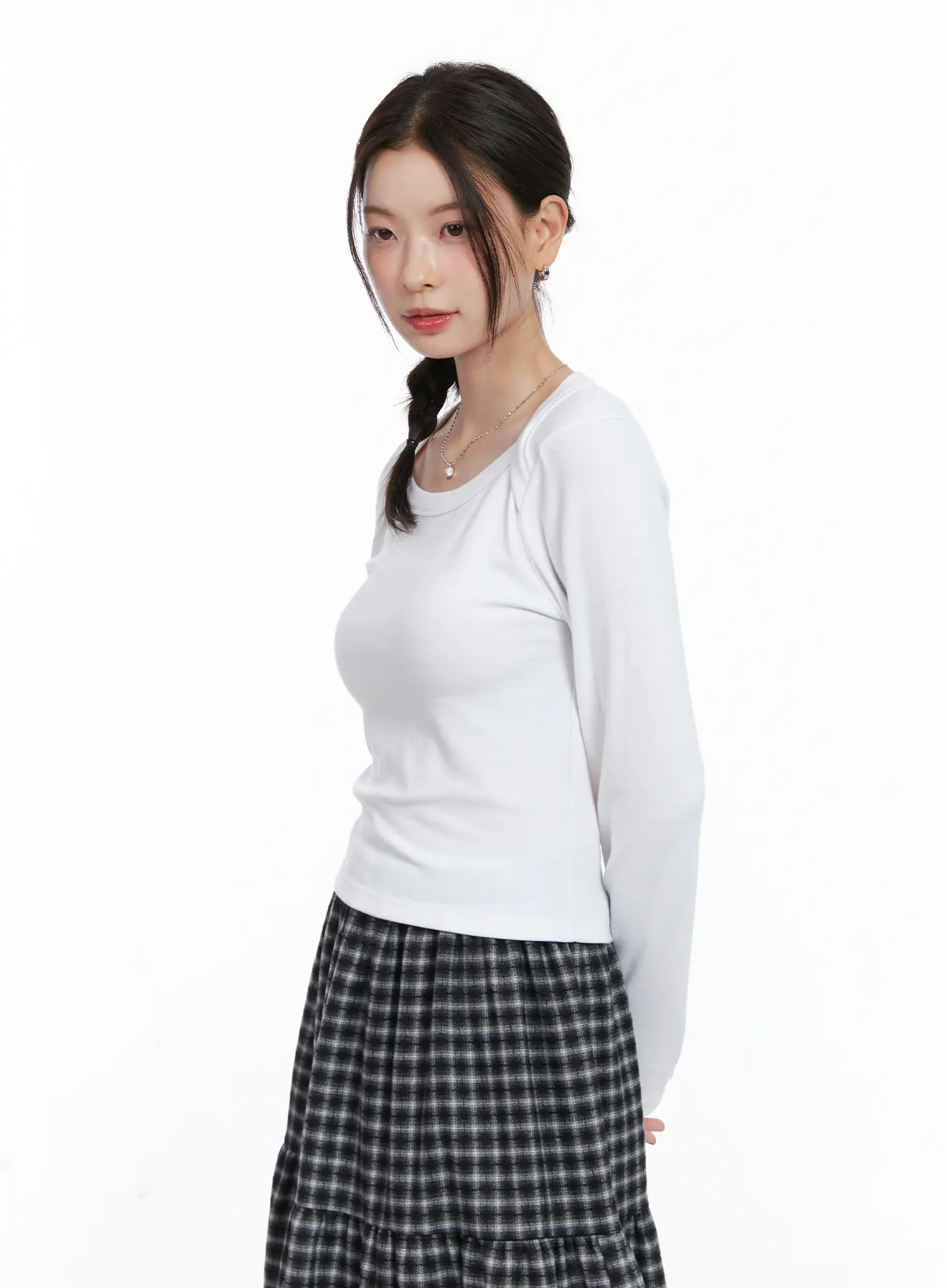 Scoop Neck Cutout Long Sleeve Top CN519 - Image 5