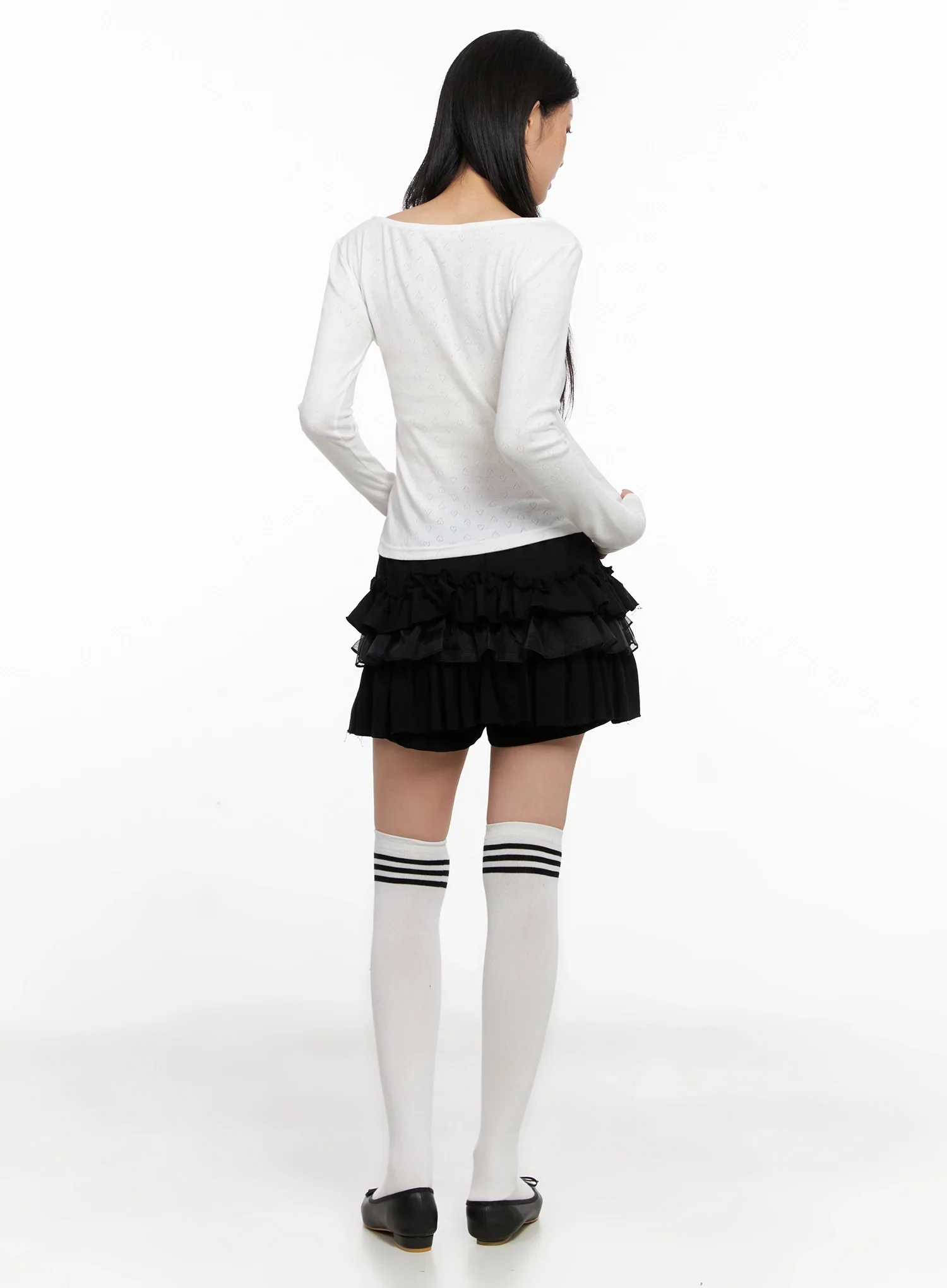 Scoop Neck Ribbed Long Sleeve Top IS508 - Image 9
