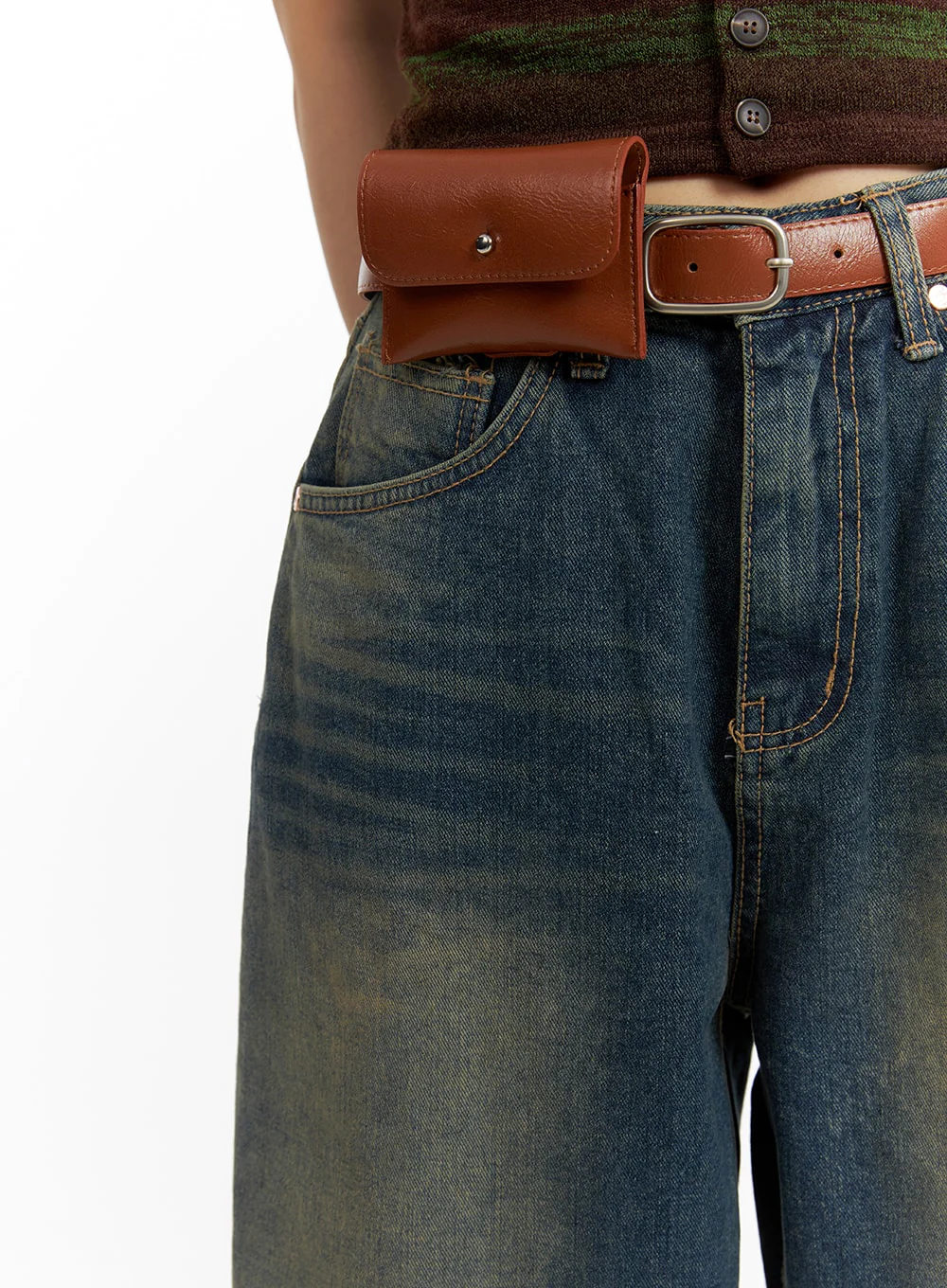 Scratch Textured Baggy Jeans CM405 - Image 4