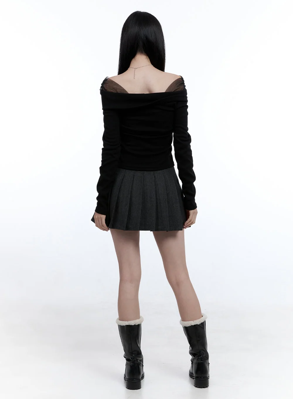See-Through Off-Shoulder Top OO429 - Image 3