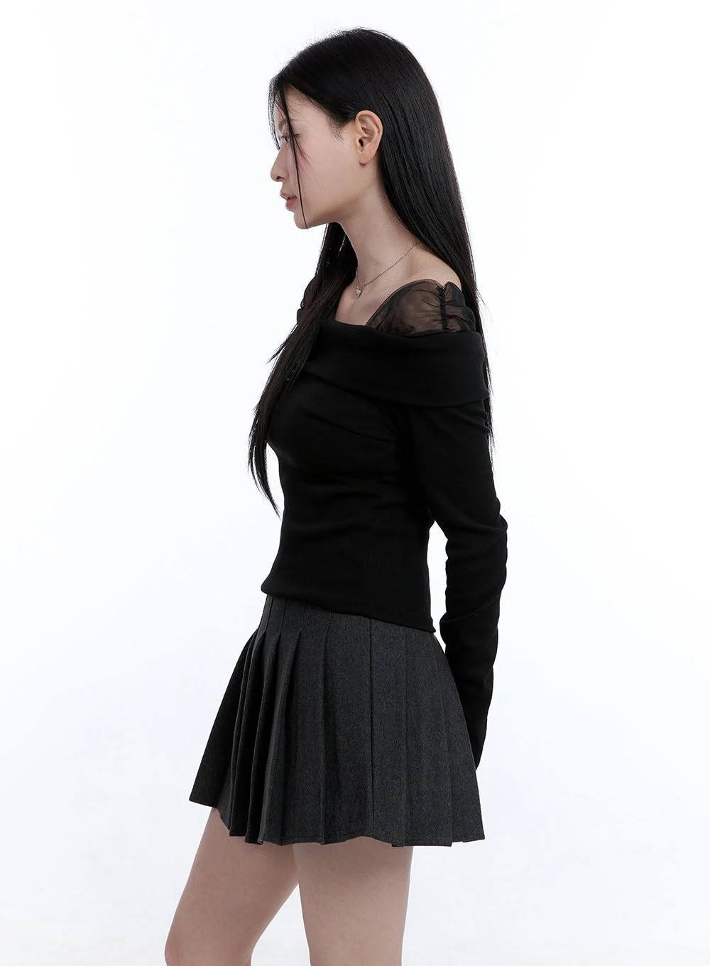 See-Through Off-Shoulder Top OO429 - Image 5