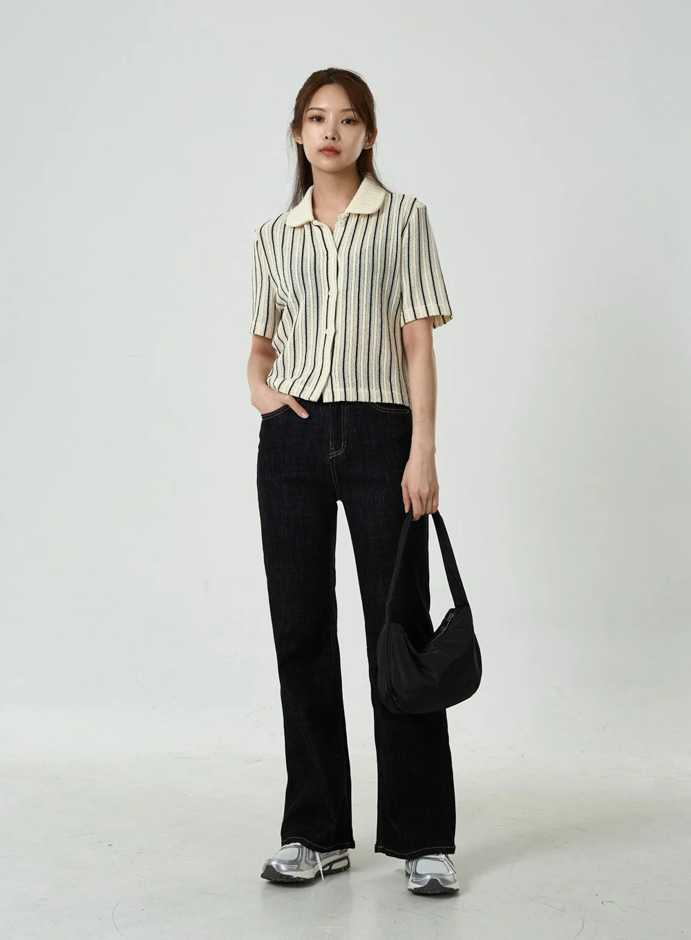 Semi Boot-Cut Raw Denim Pants CU11 - Image 4