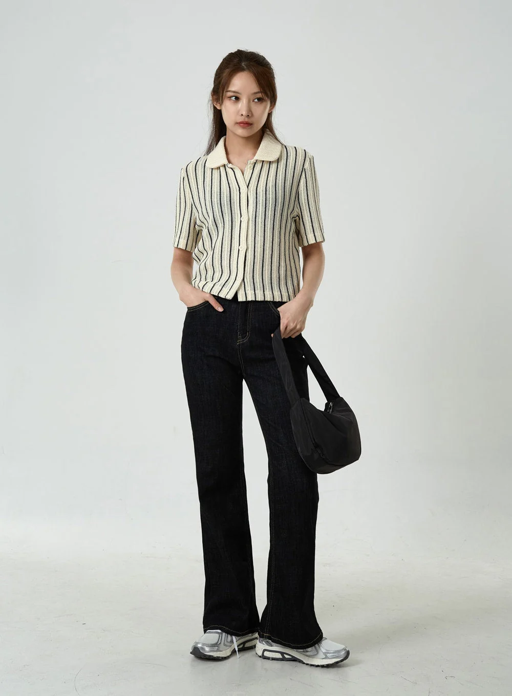 Semi Boot-Cut Raw Denim Pants CU11 - Image 7