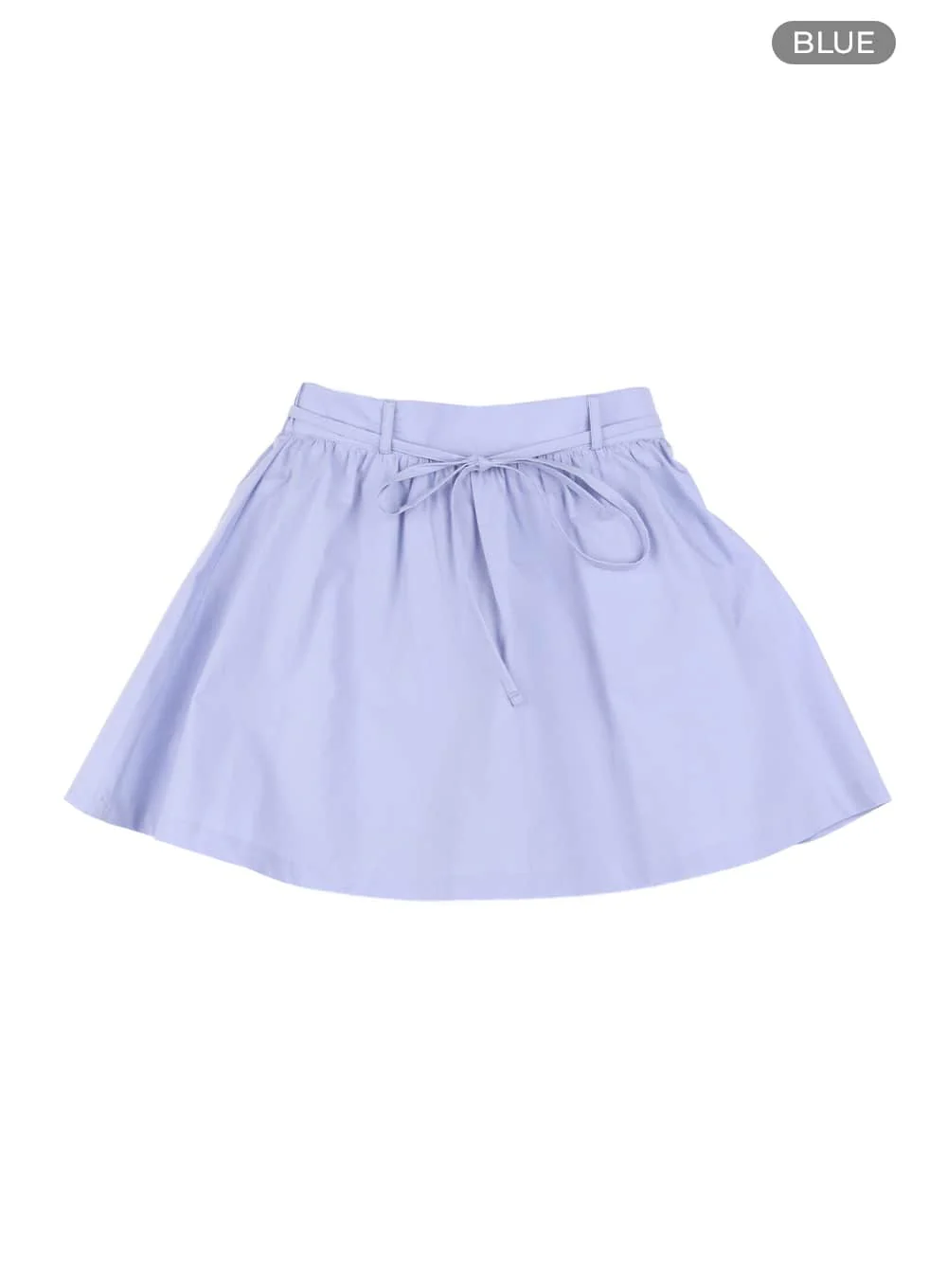 Semi-Shirred Cotton Mini Skirt OM420 - Image 10