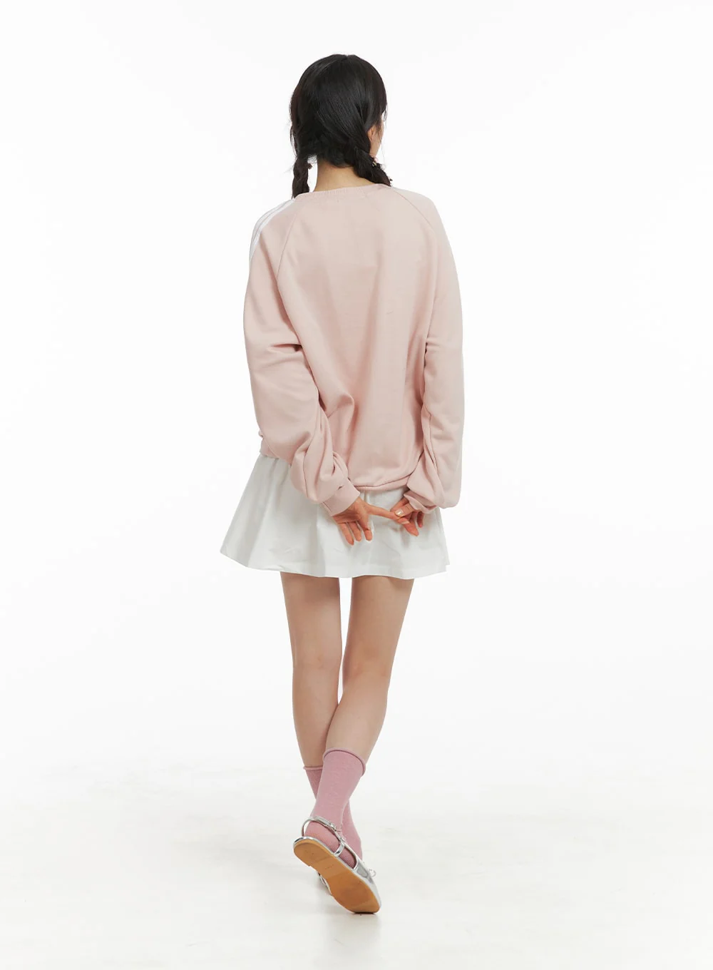 Semi-Shirred Cotton Mini Skirt OM420 - Image 4