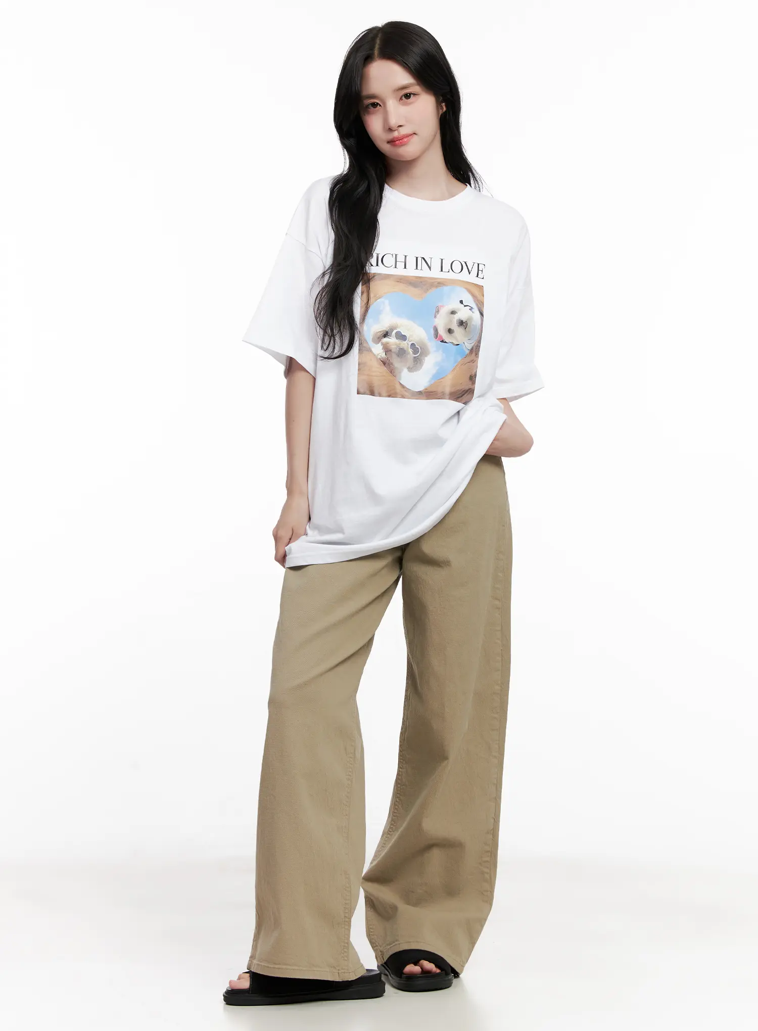 Semi-Wide Cotton Pants CL515 - Image 2