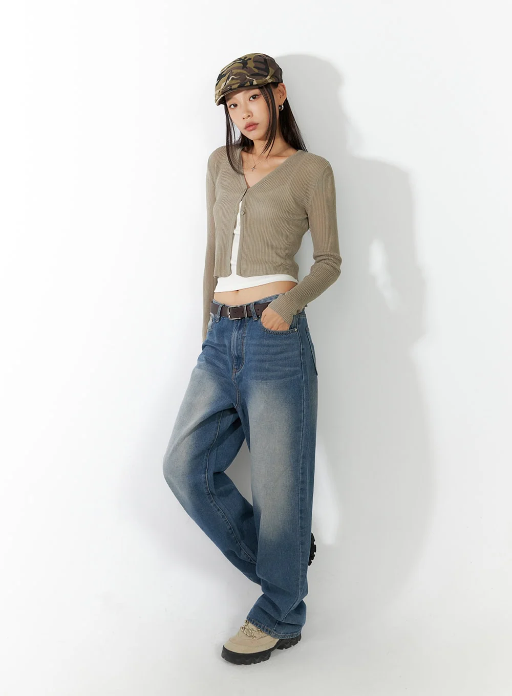 Sheer Buttoned Cardigan IL409 - Image 2