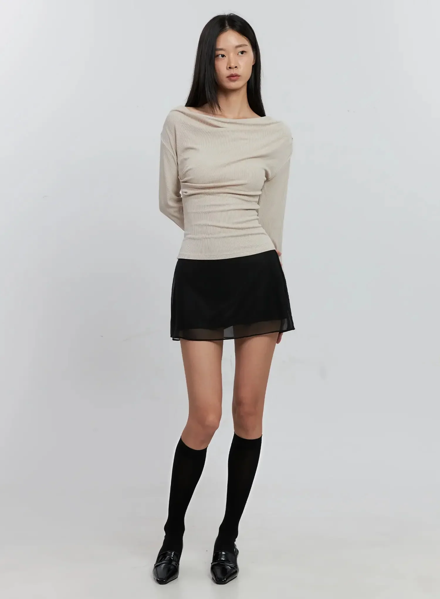 Sheer Chiffon Mini Skirt IS516 - Image 4
