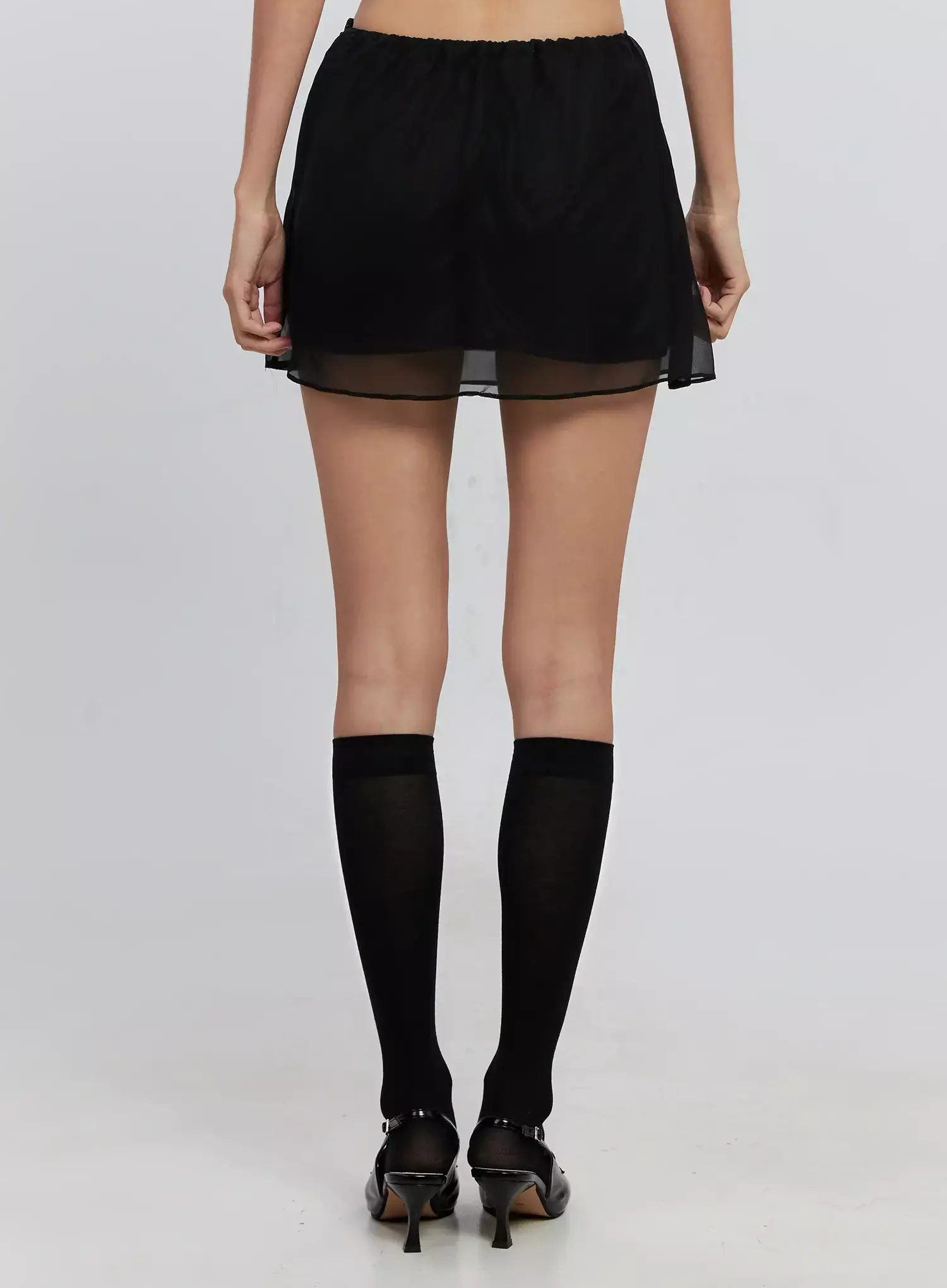 Sheer Chiffon Mini Skirt IS516 - Image 9