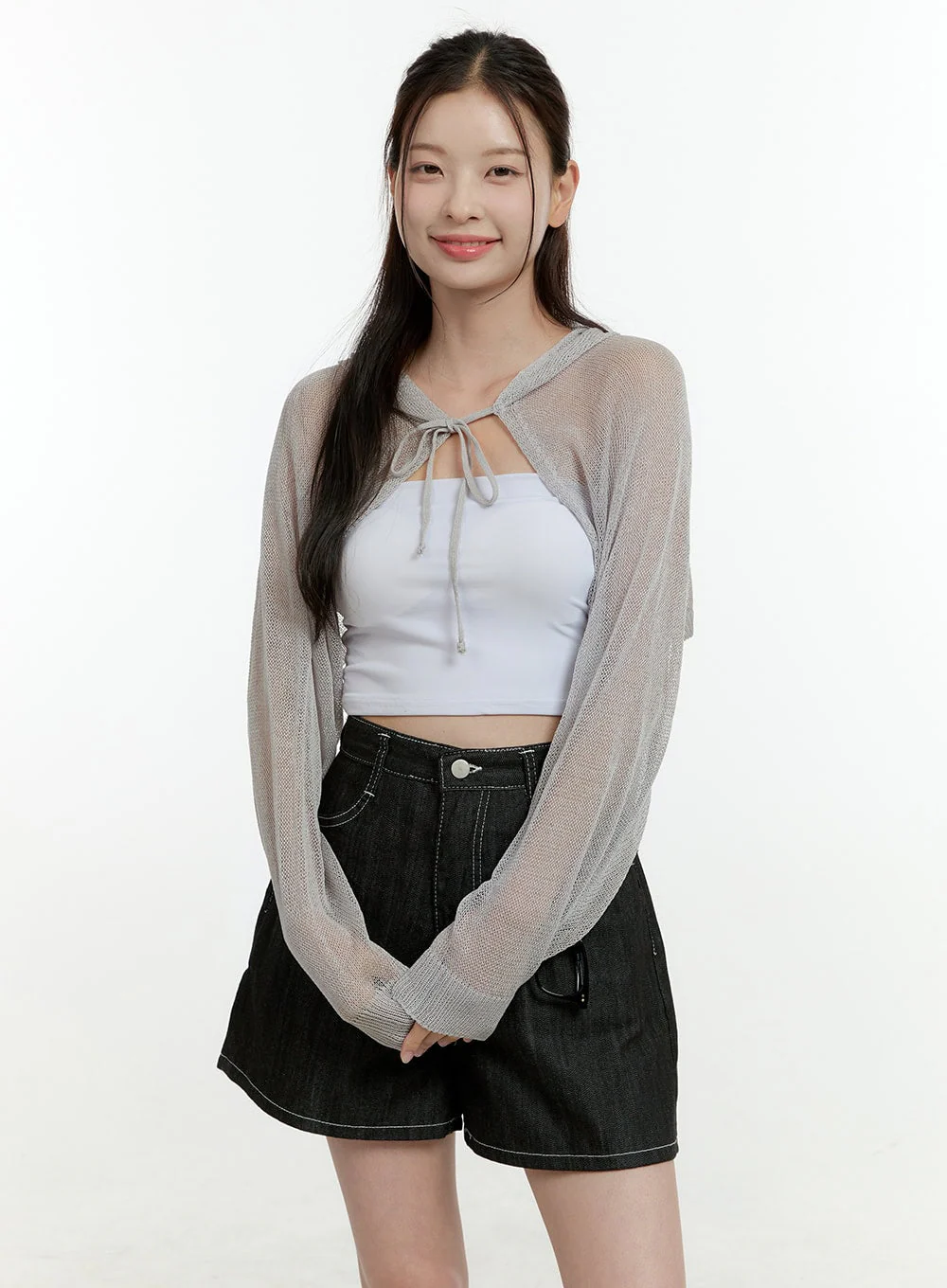 Sheer Hooded Bolero Top OL430 - Image 4