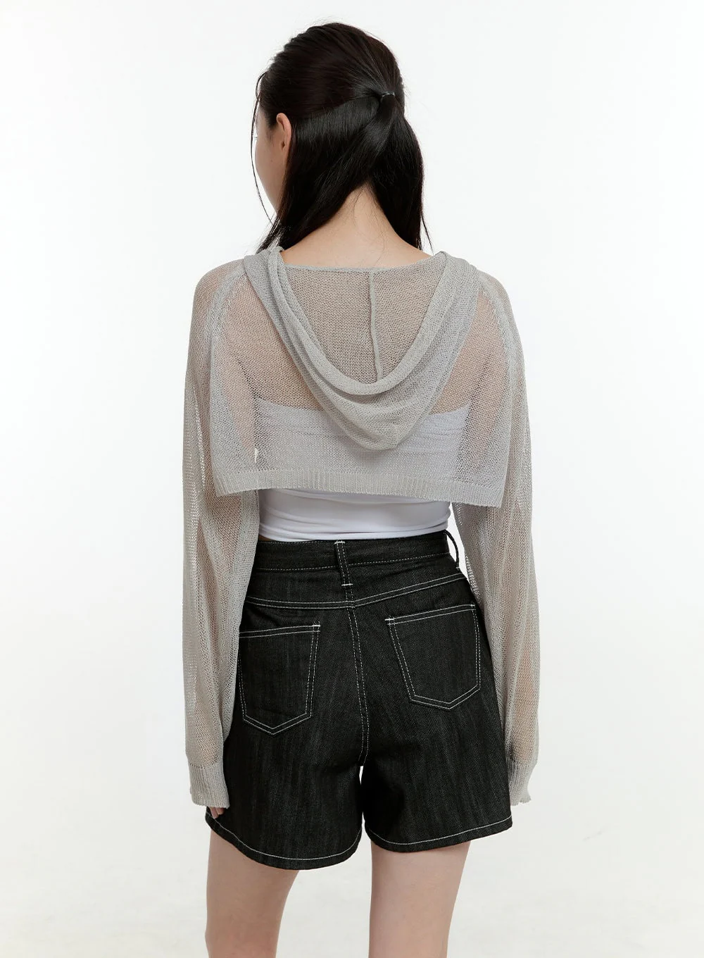Sheer Hooded Bolero Top OL430 - Image 6