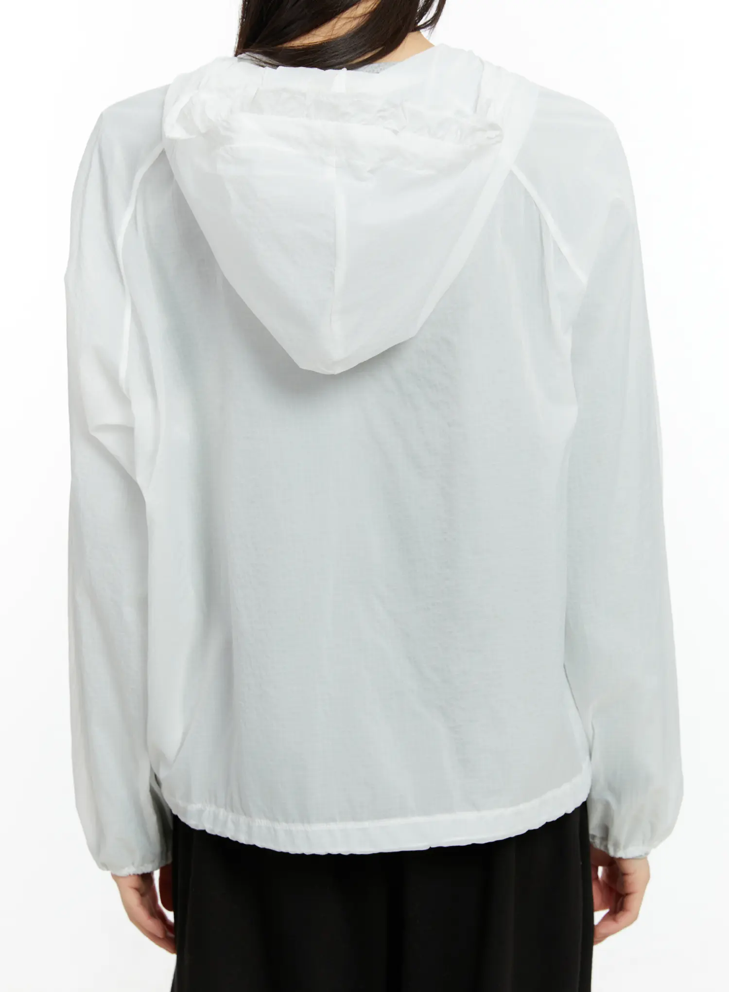 Sheer Hooded Zip Up Jacket CF510 - Image 8