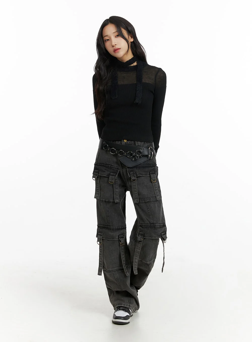 Sheer Knit Top with Matching Scarf CF415 - Image 5