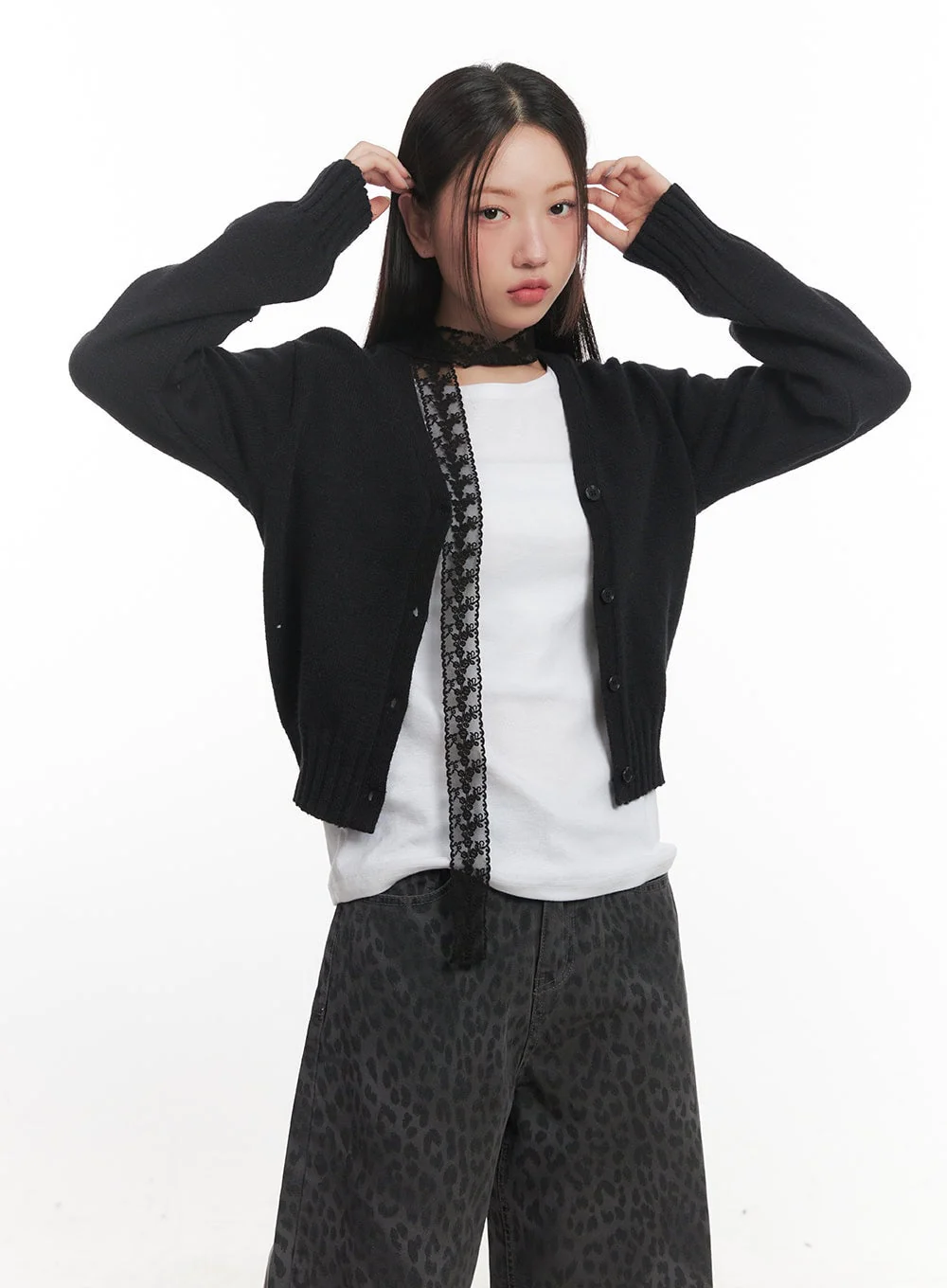 Sheer Lace Trim Scarf CF524 - Image 7