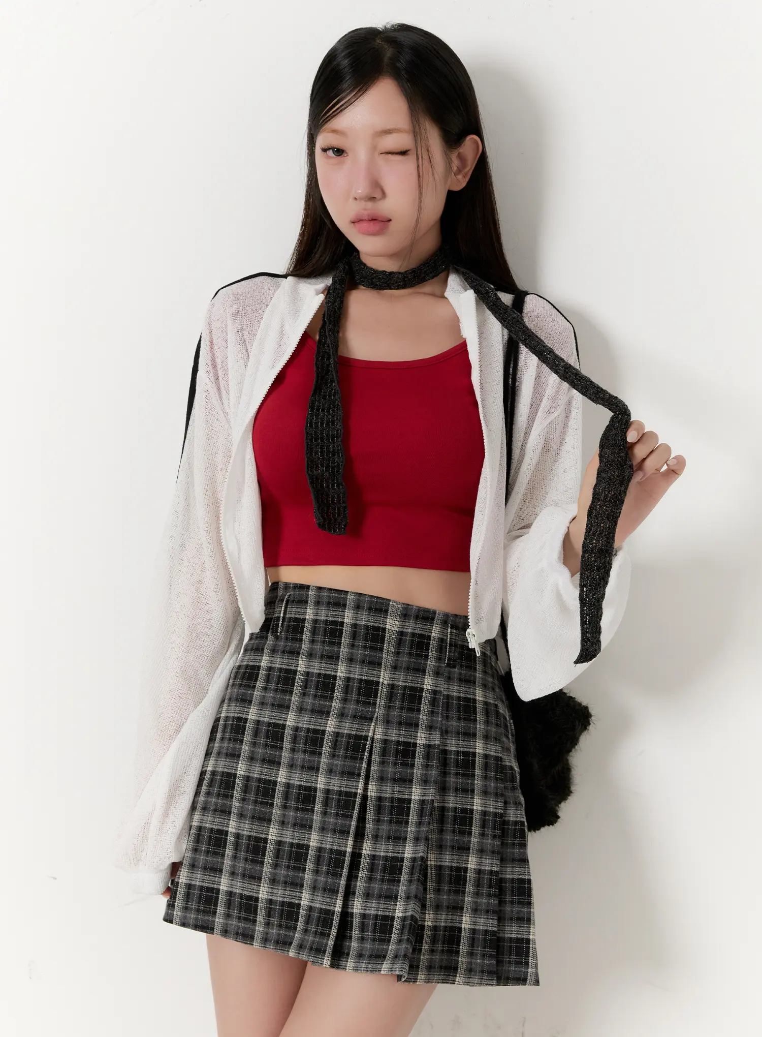 Sheer Linen Zip-Up Crop Jacket CS518 - Image 7