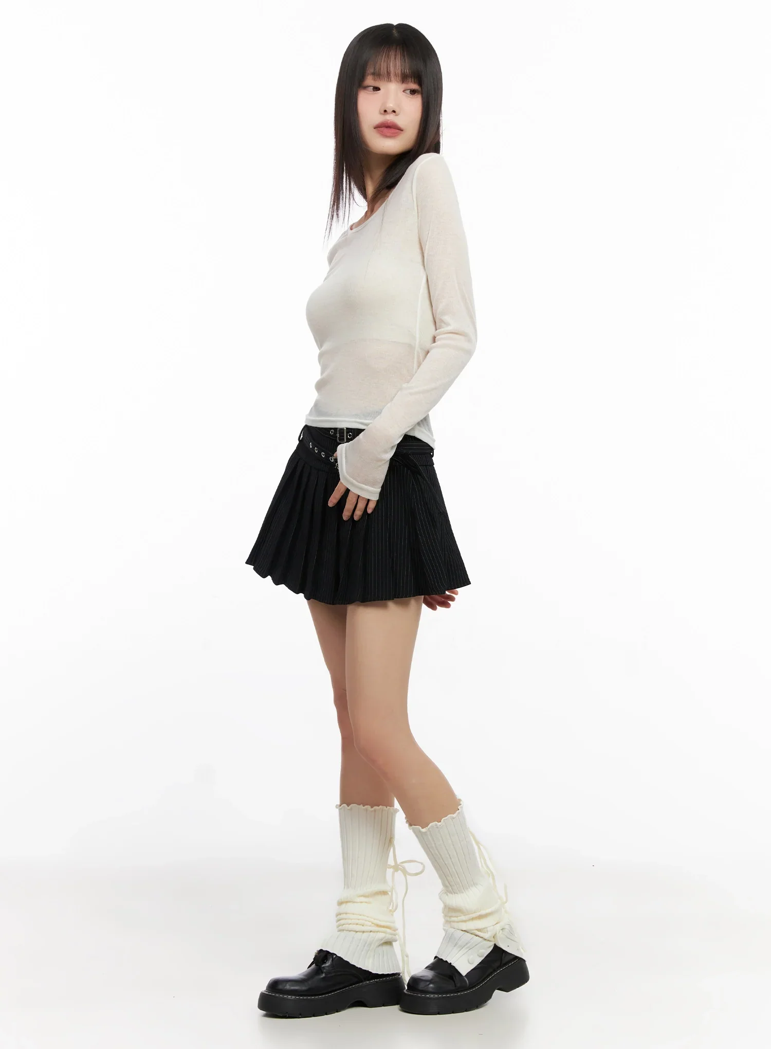 Sheer Long Sleeve Top IN503 - Image 10