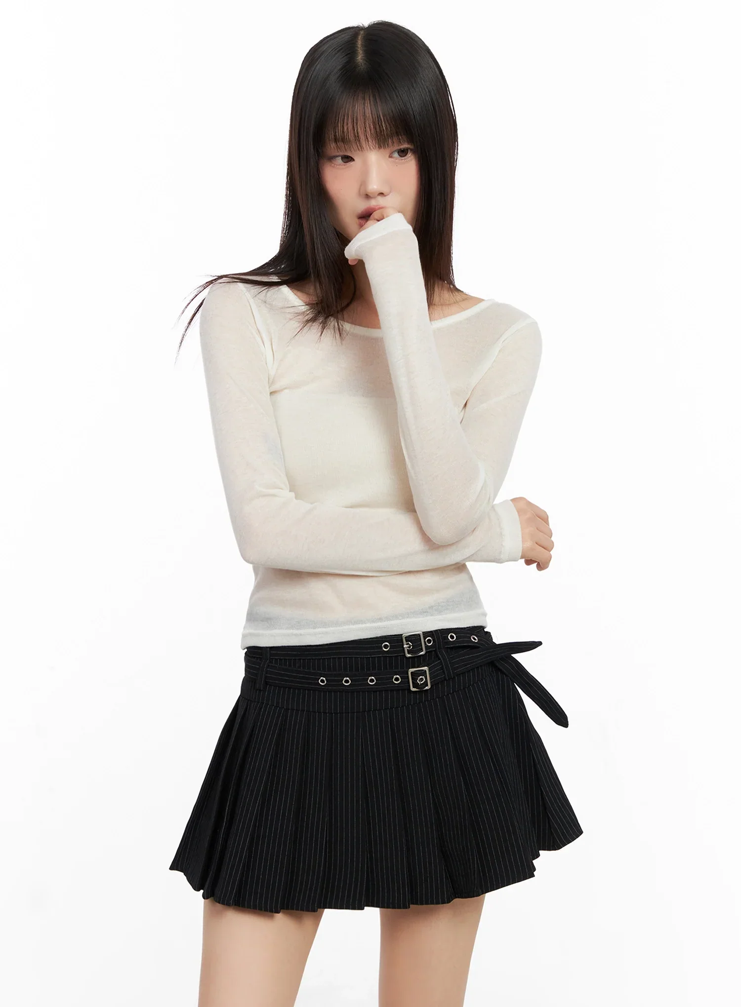 Sheer Long Sleeve Top IN503 - Image 13