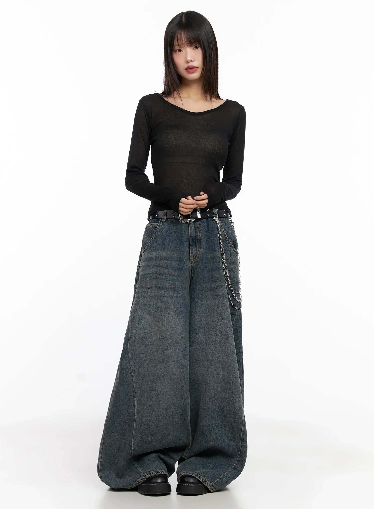 Sheer Long Sleeve Top IN503 - Image 15