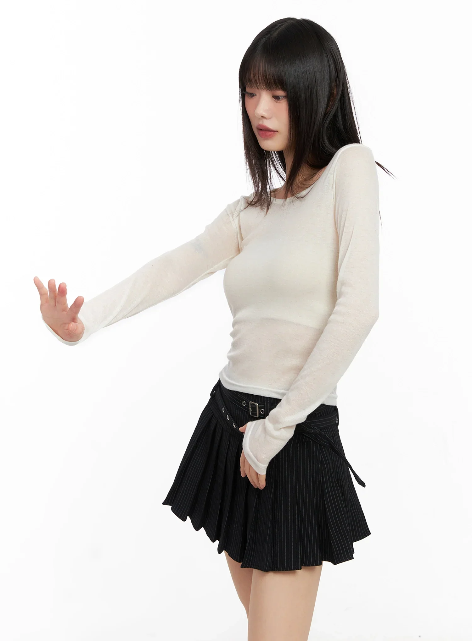 Sheer Long Sleeve Top IN503 - Image 6