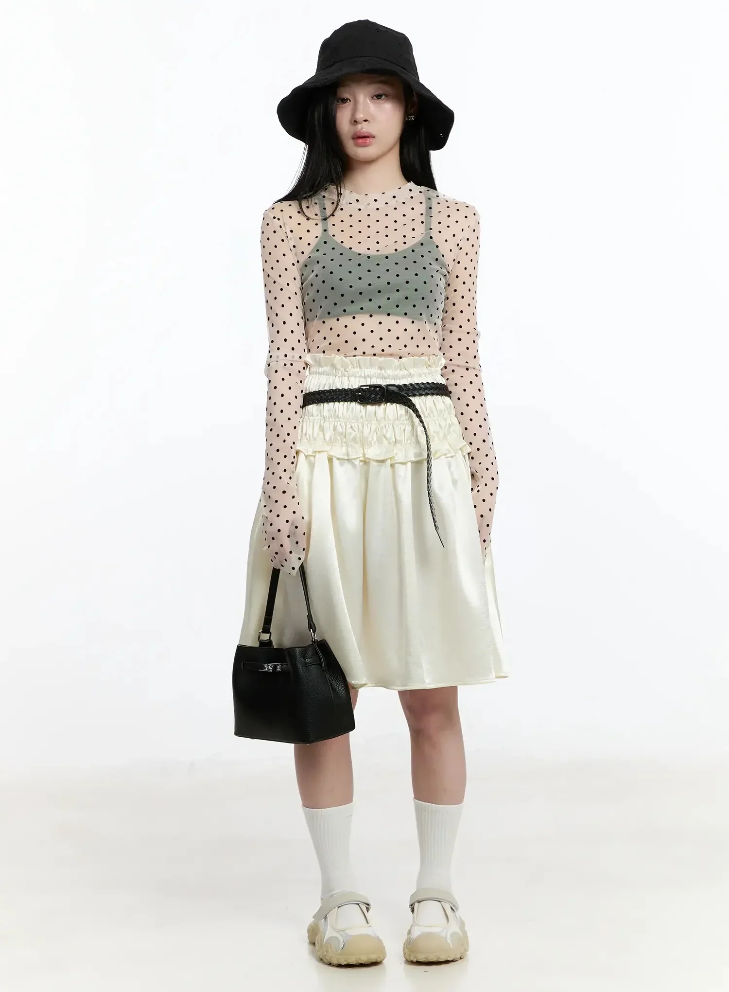 Sheer Polka Dot Long Sleeve Top IM519 - Image 12