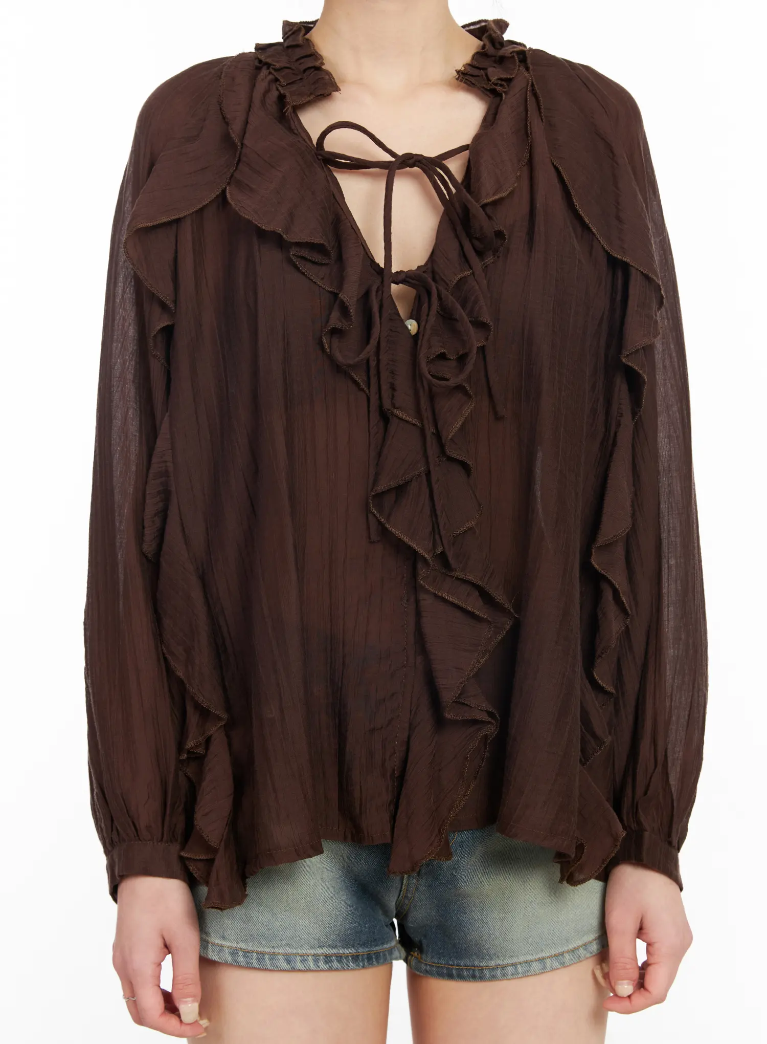 Sheer Ruffle Blouse CM517 - Image 4