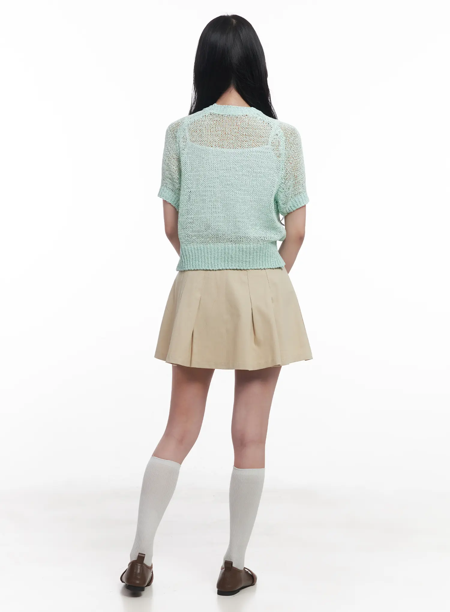 Sheer Short-Sleeve Sweater CU523 - Image 7