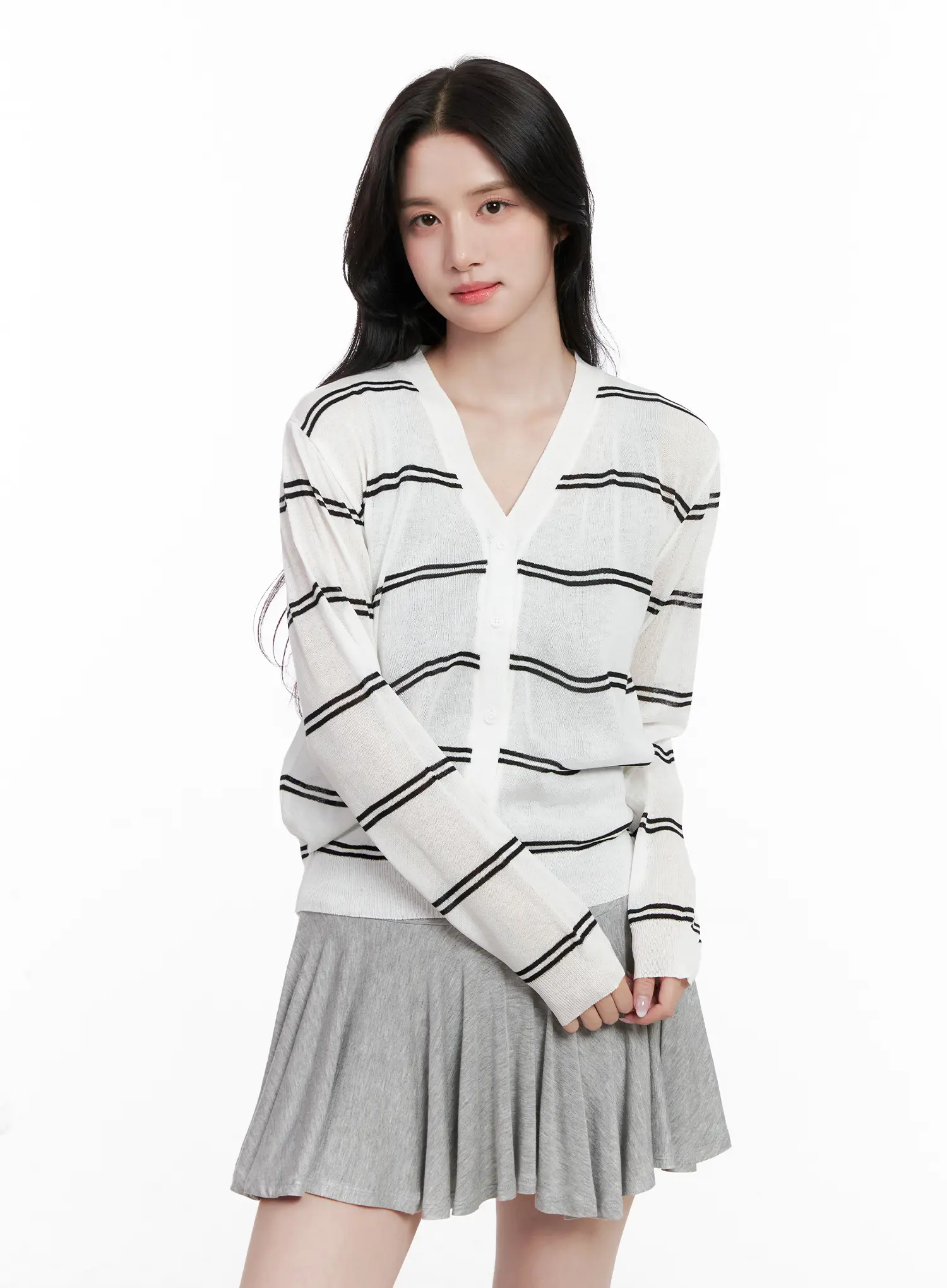 Sheer Striped Cardigan CL515 - Image 2