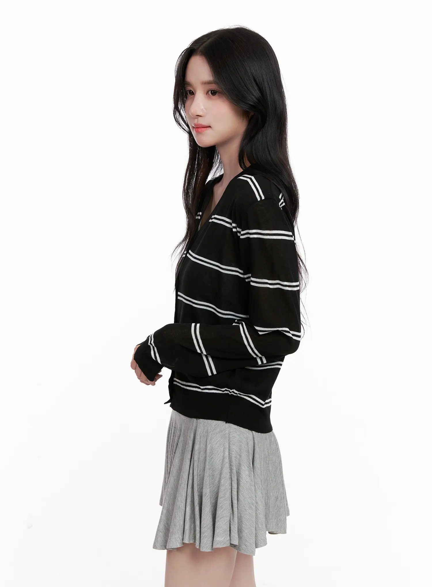Sheer Striped Cardigan CL515 - Image 6
