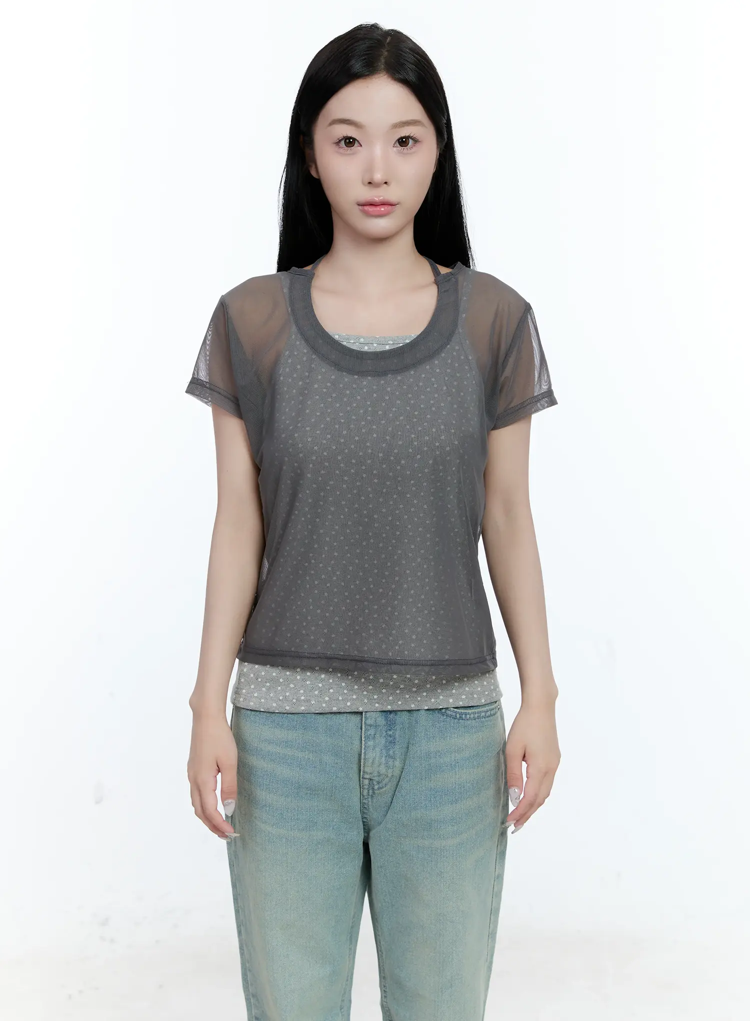 Sheer Tie-Strap Tee CG501 - Image 11