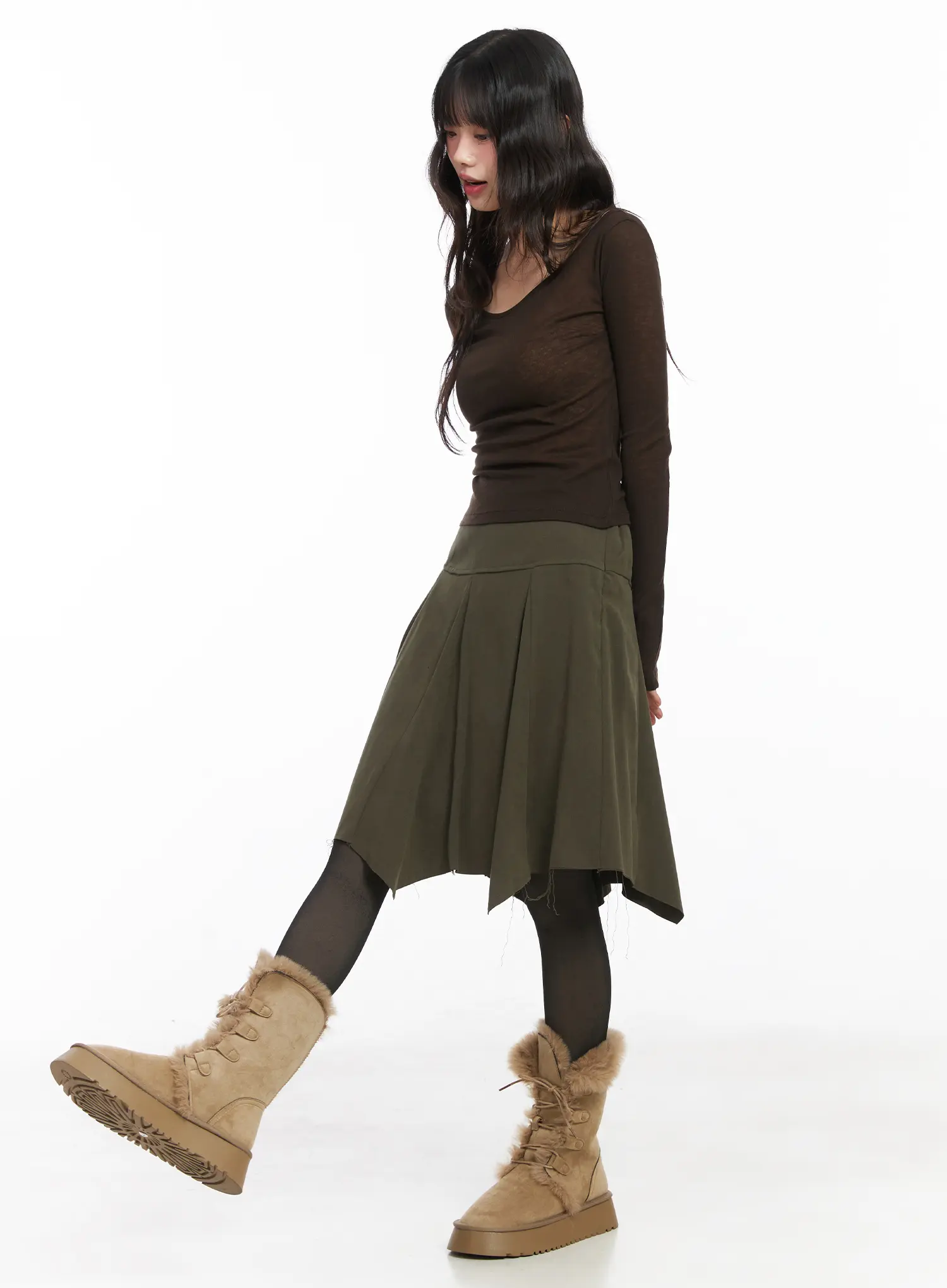 Sheer Two-Way Long Sleeve Top CD531 - Image 8