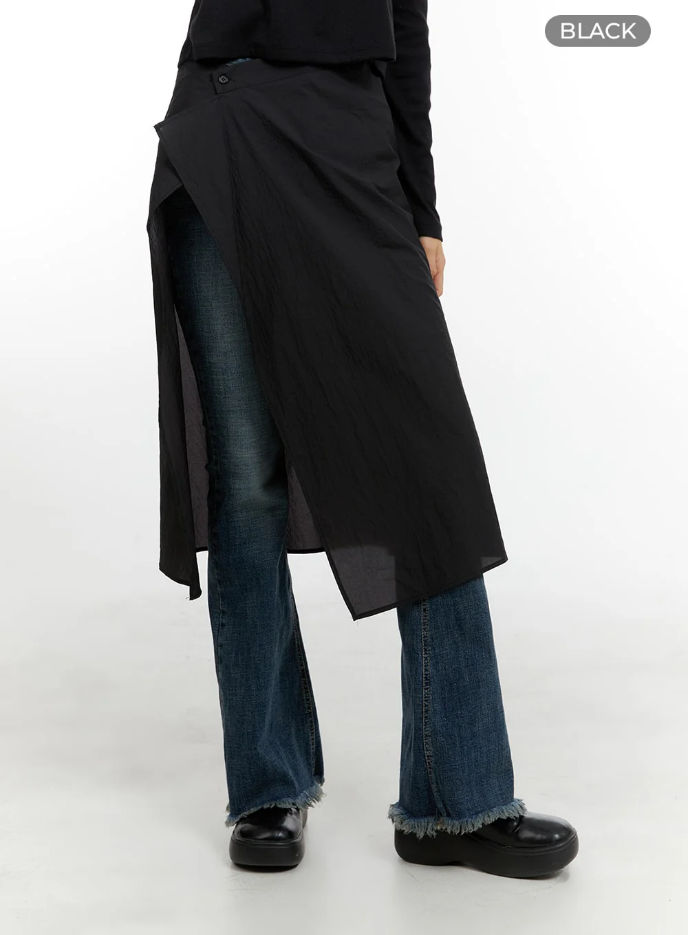 Sheer Wrap Midi Skirt CM429 - Image 5