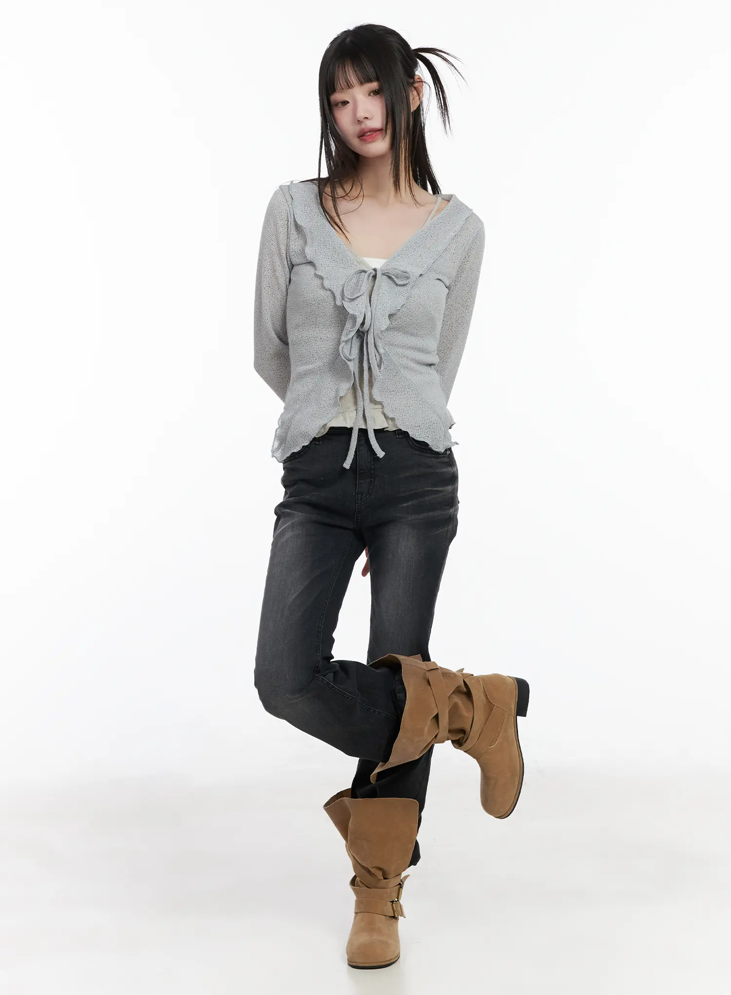 Shher Ruffle Knit Cardigan CM524 - Image 3