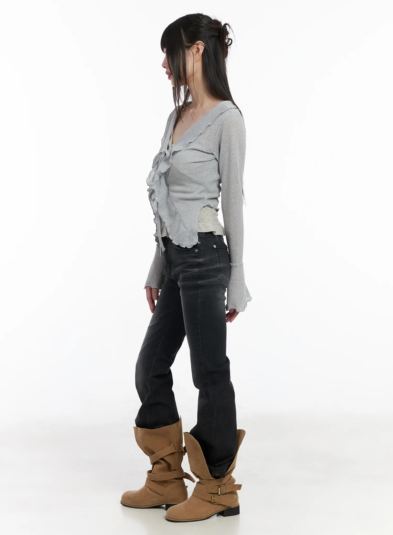 Shher Ruffle Knit Cardigan CM524 - Image 4
