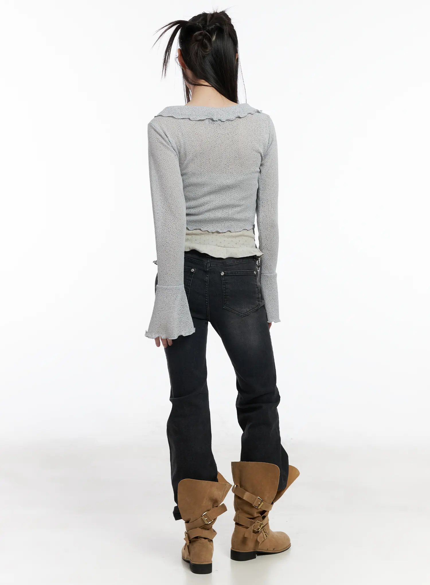 Shher Ruffle Knit Cardigan CM524 - Image 5