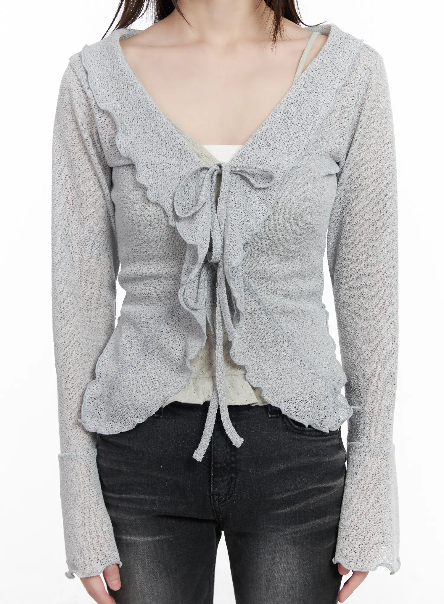 Shher Ruffle Knit Cardigan CM524 - Image 7