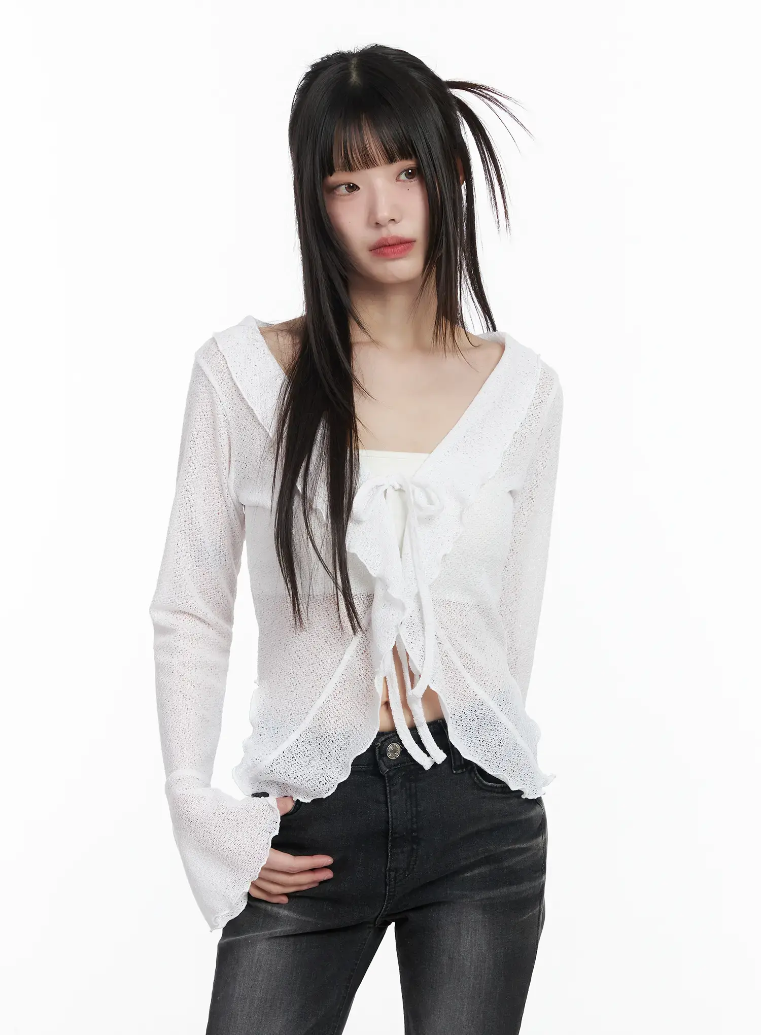 Shher Ruffle Knit Cardigan CM524 - Image 8