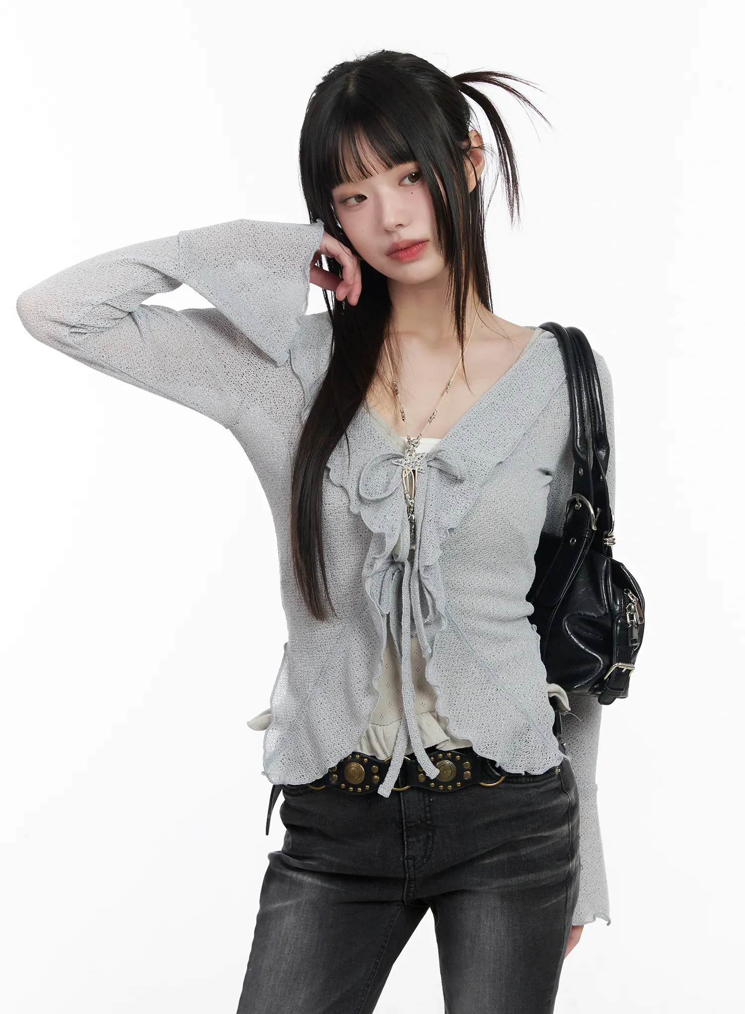 Shher Ruffle Knit Cardigan CM524 - Image 9