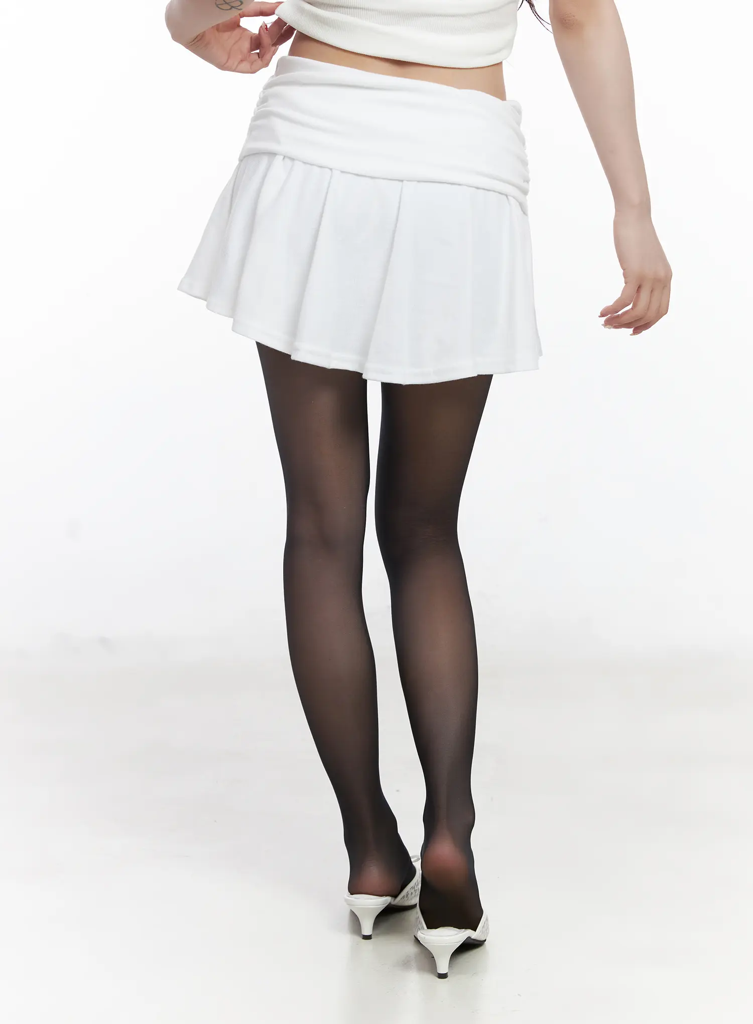 Shirred Flare Mini Skirt CJ527 - Image 4