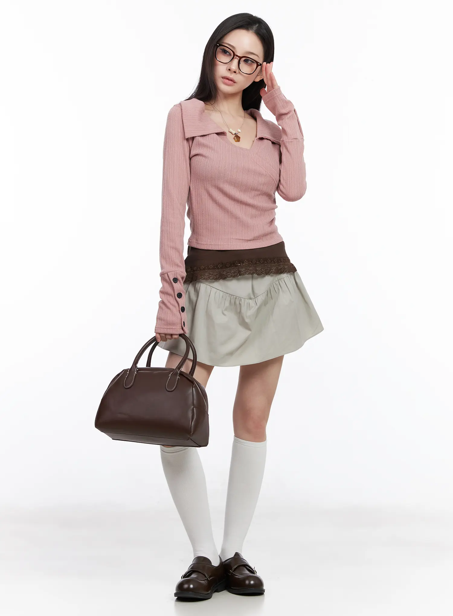 Shirred Flared Mini Skirt CM518