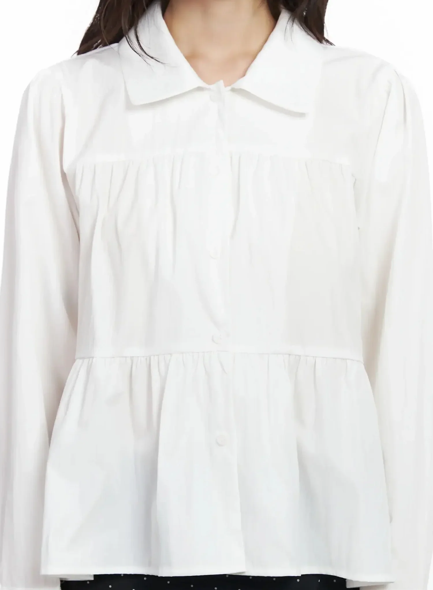 Shirred Long Shirt IF505 - Image 4