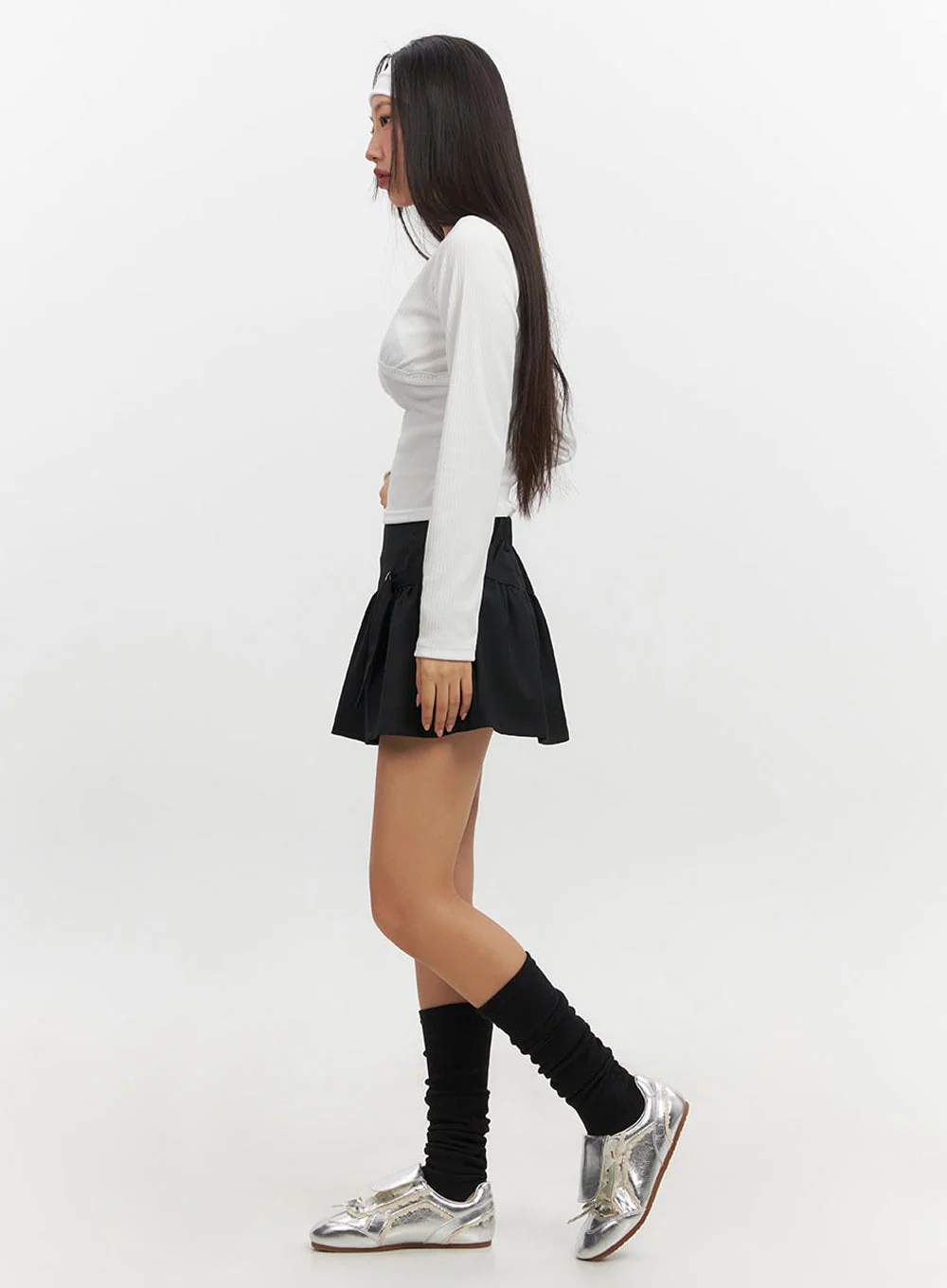 Shirred Mini Skirt IF510 - Image 10