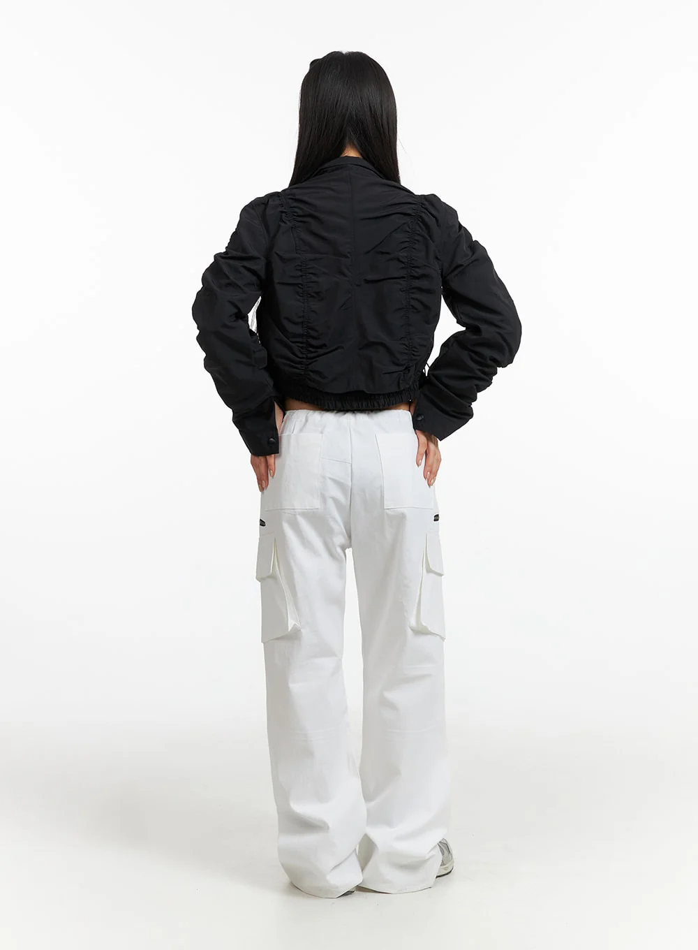 Shirred Nylon Crop Jacket CF414 - Image 8