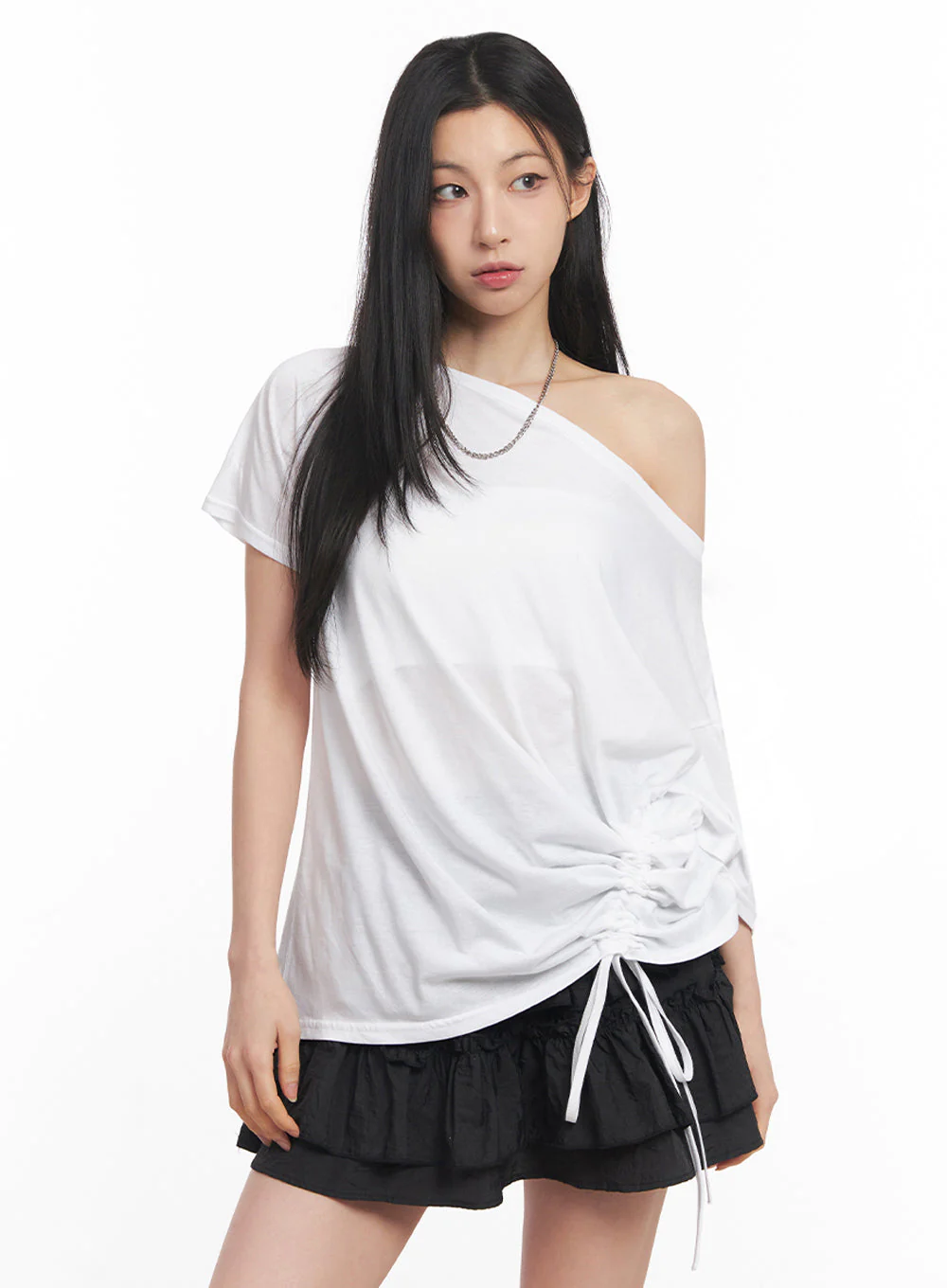 Shirred One-Shoulder Top IY516 - Image 10