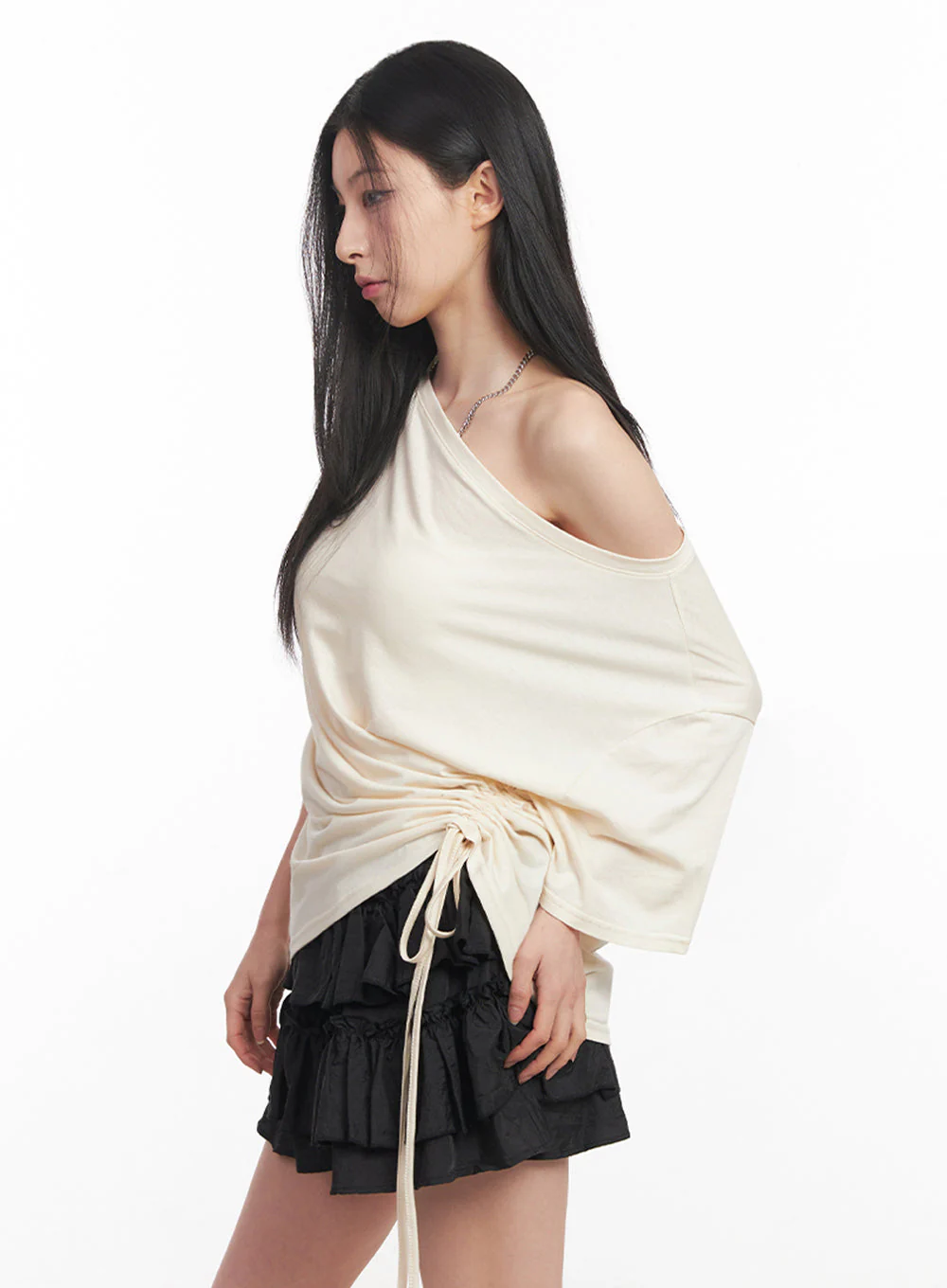 Shirred One-Shoulder Top IY516 - Image 8