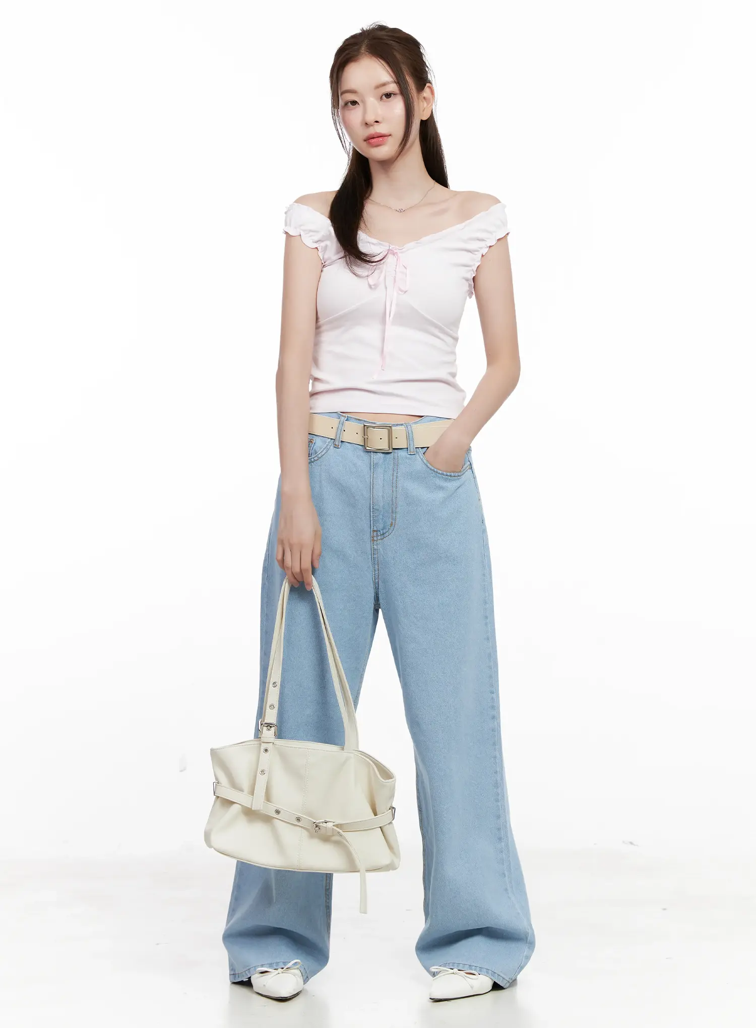 Shirred Ribbon 2-Way Sleeveless Top CL523 - Image 9