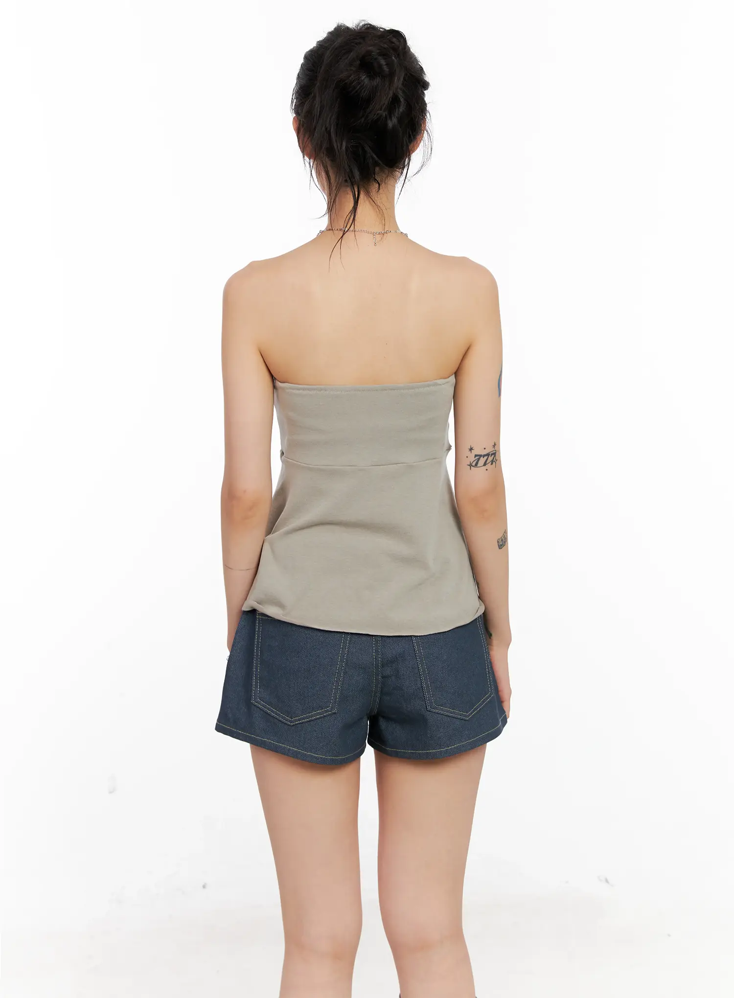 Shirred Ruffle Tube Top CL525 - Image 8