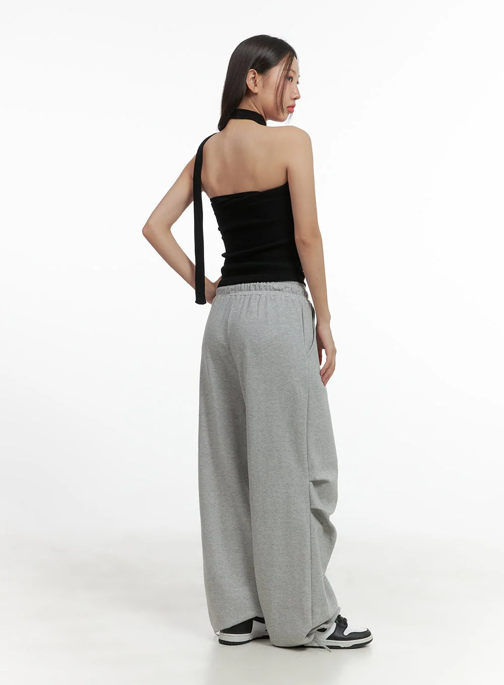 Shirred Solid Tube Crop Top and Scarf Set CO404 - Image 4