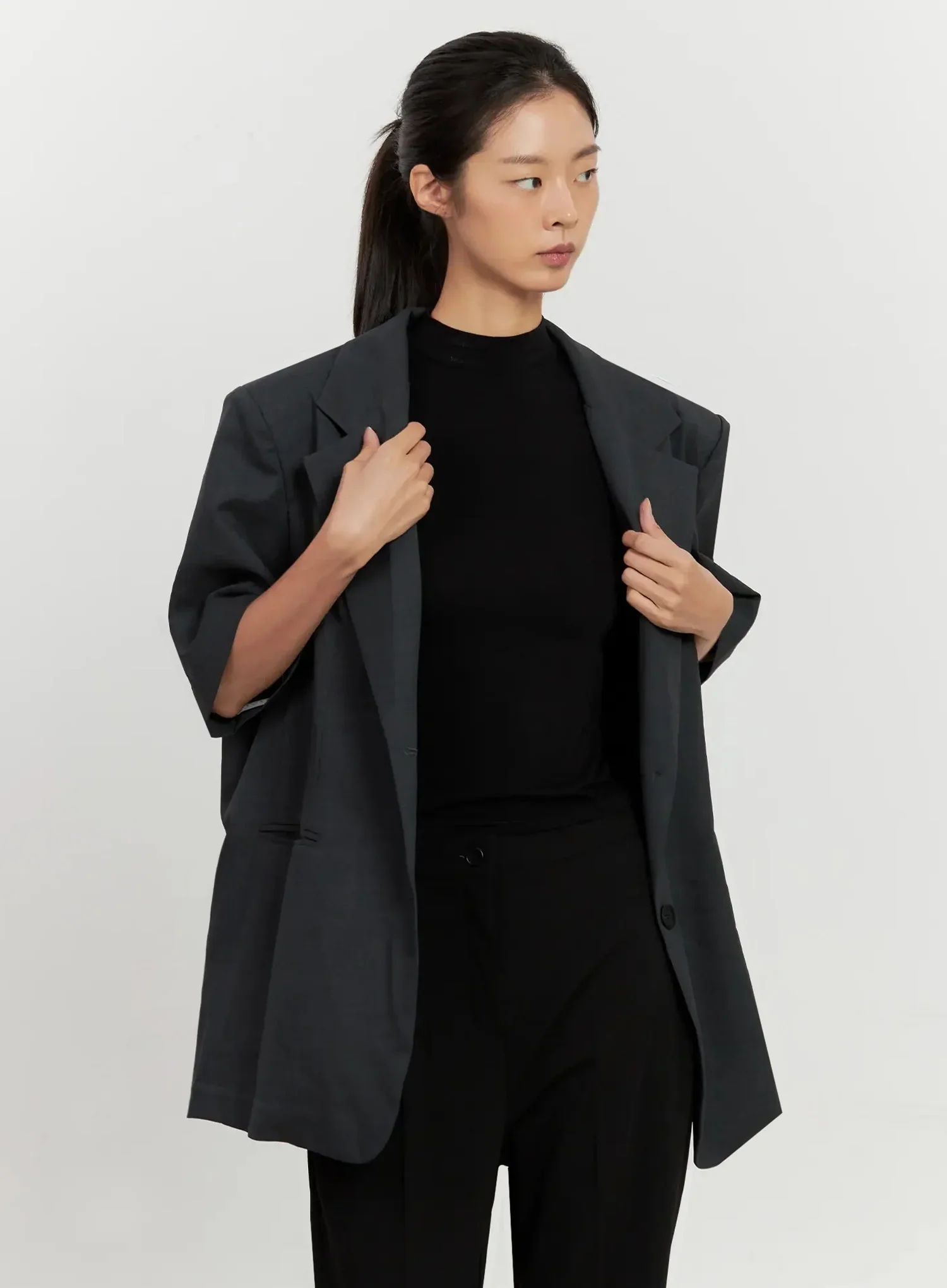 Short-Sleeve Blazer Jacket IL528 - Image 11